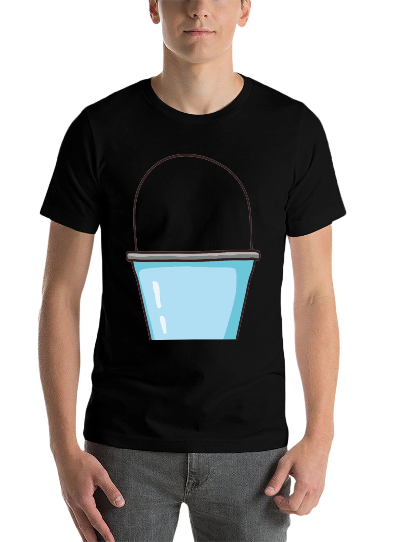 Black Bucket Graphic T-Shirt - Fun Novelty Tee view 7