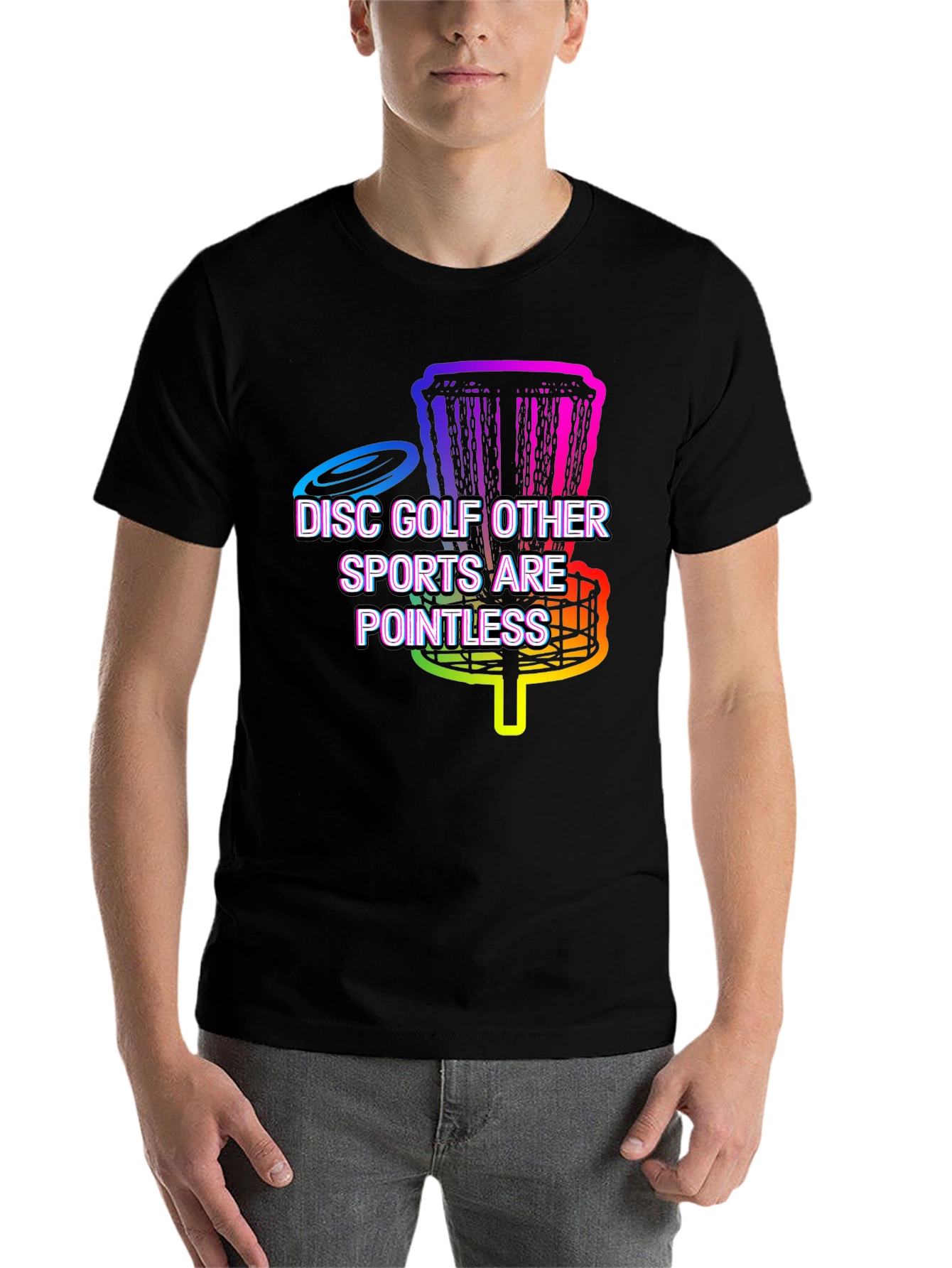 Black Funny Disc Golf Tee - Other Sports Are Pointless! view 7
