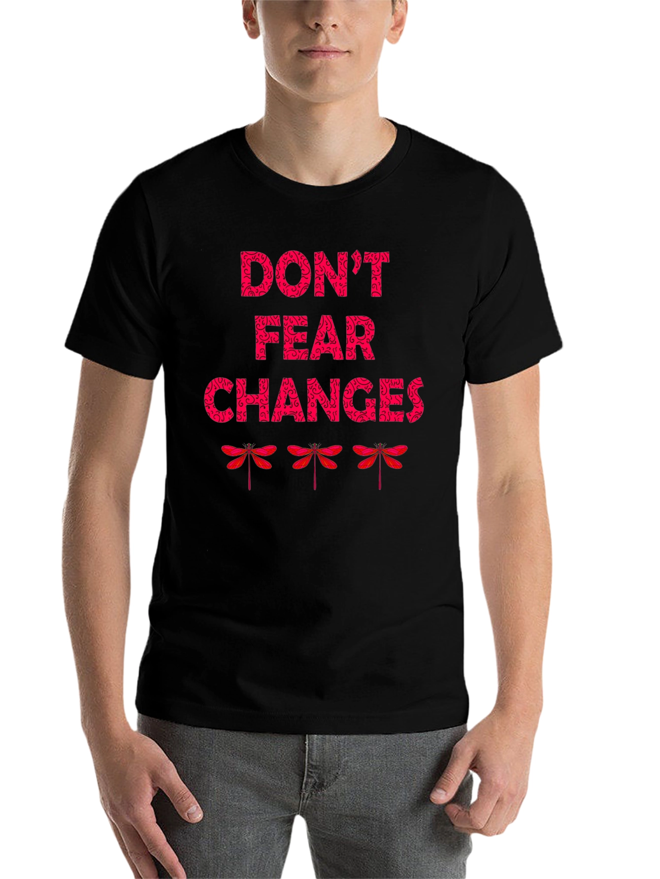 Black Don't Fear Changes Graphic T-Shirt view 7