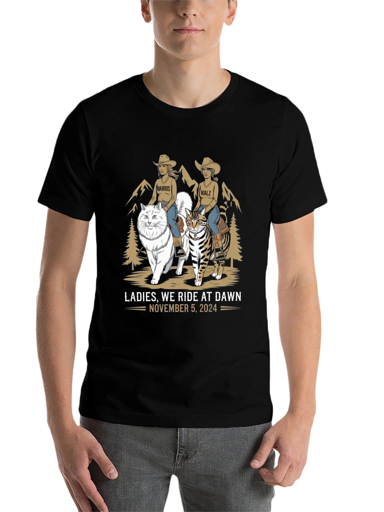 Black Ladies We Ride At Dawn T-Shirt view 7