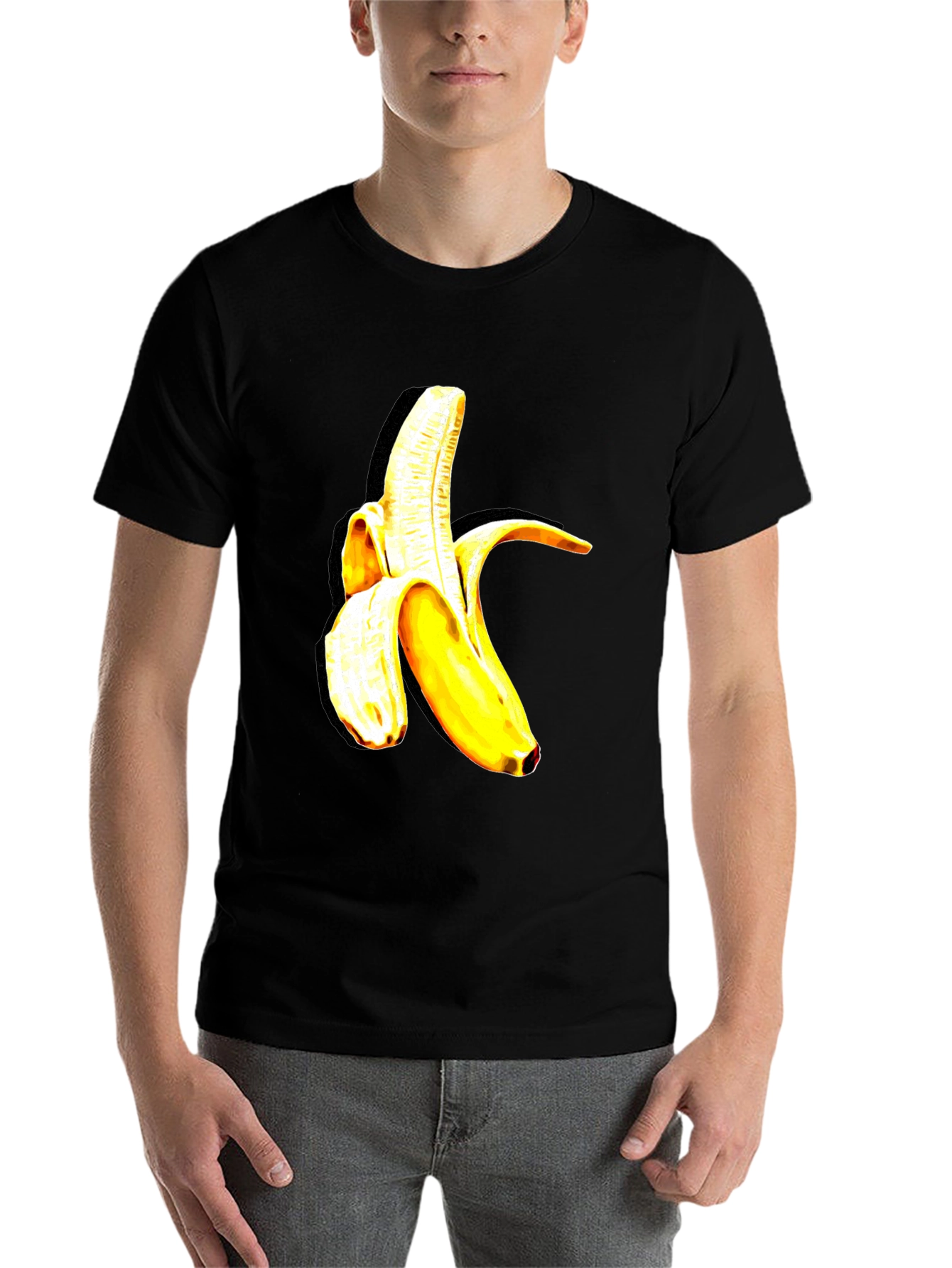 Black Banana Graphic Tee - Trendy Fruit Design view 7
