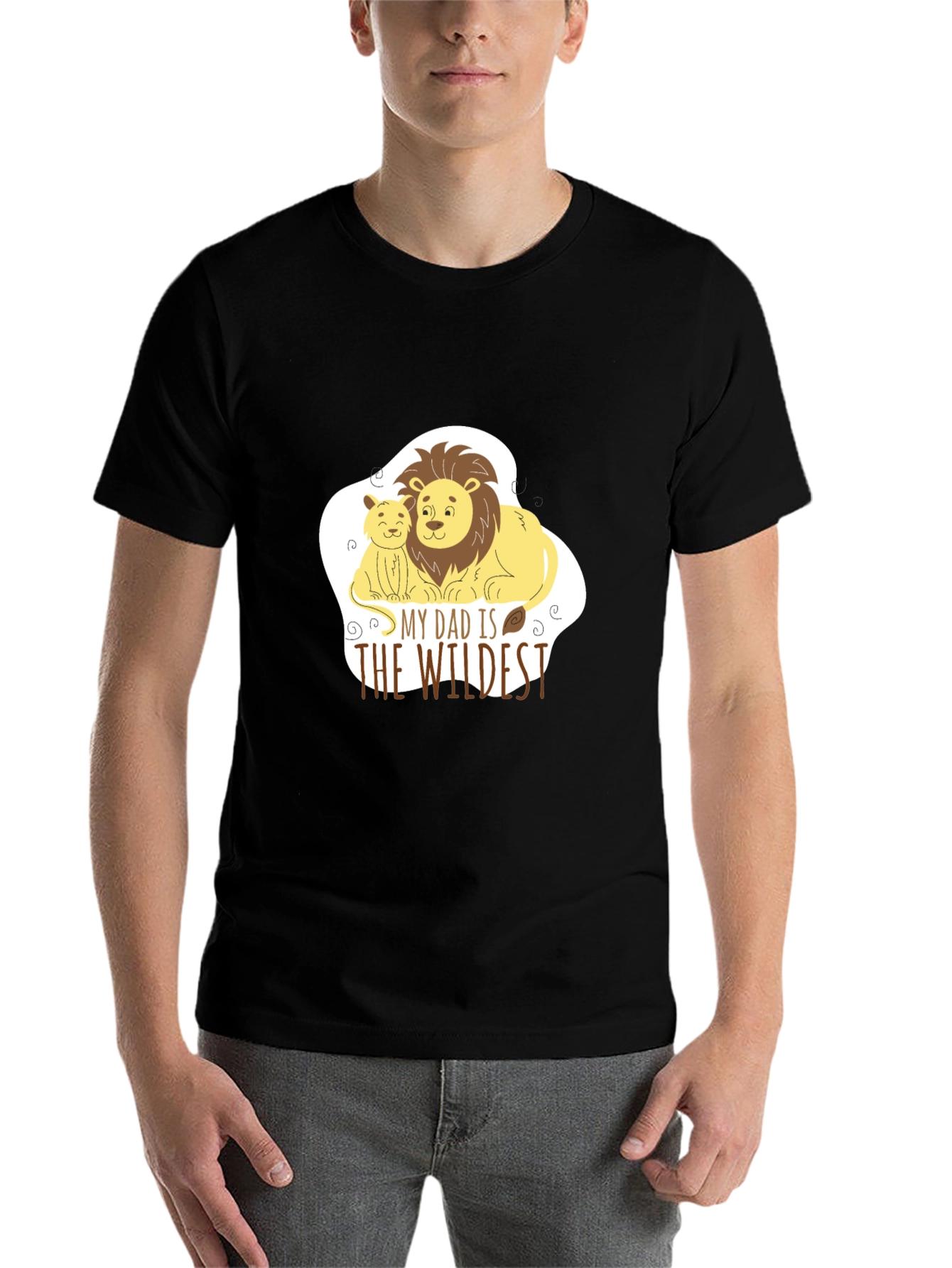 Black Dad & Cub Lion Graphic Tee - The Wildest Dad! view 7