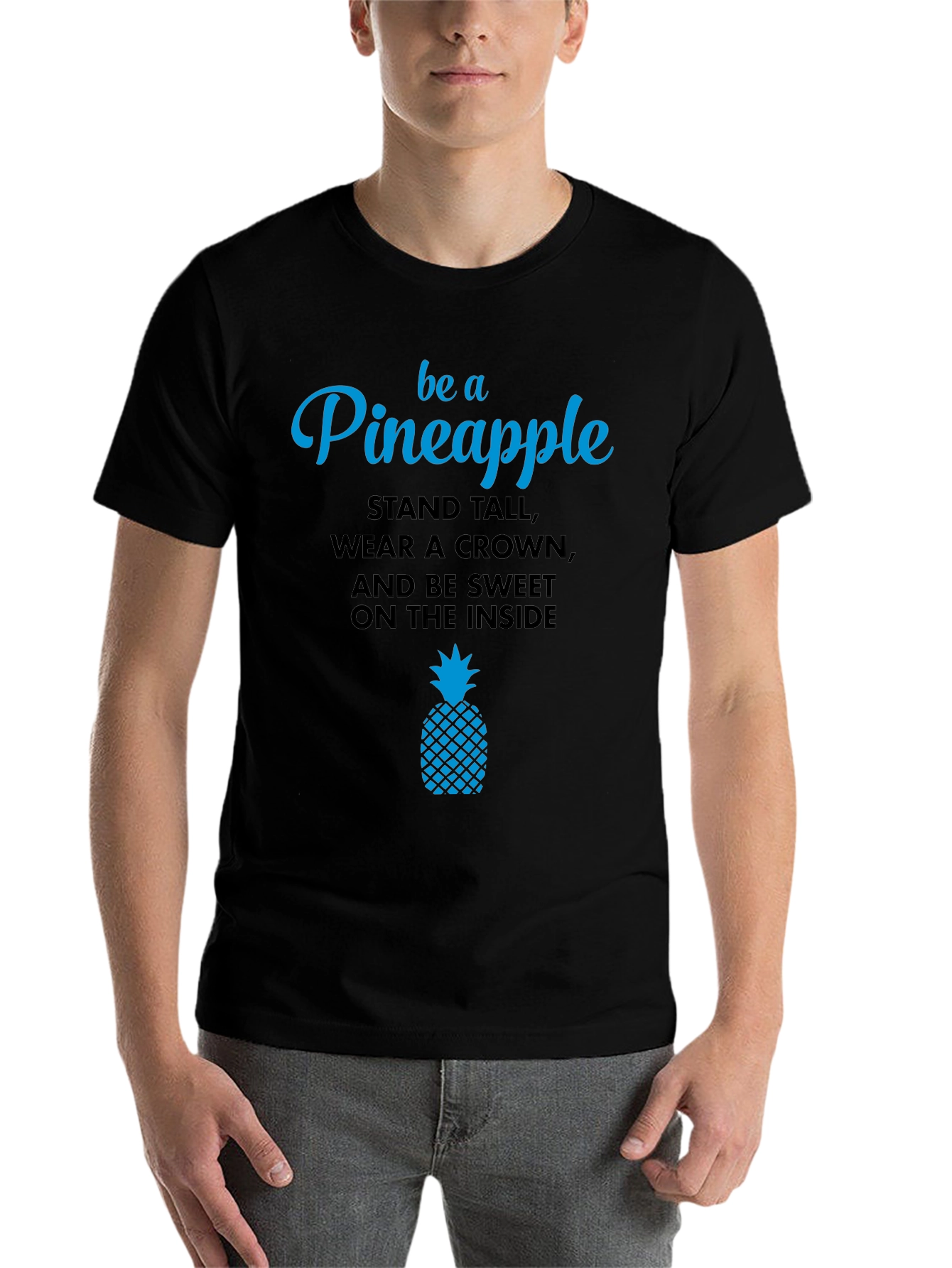 Black Be a Pineapple Graphic T-Shirt view 7