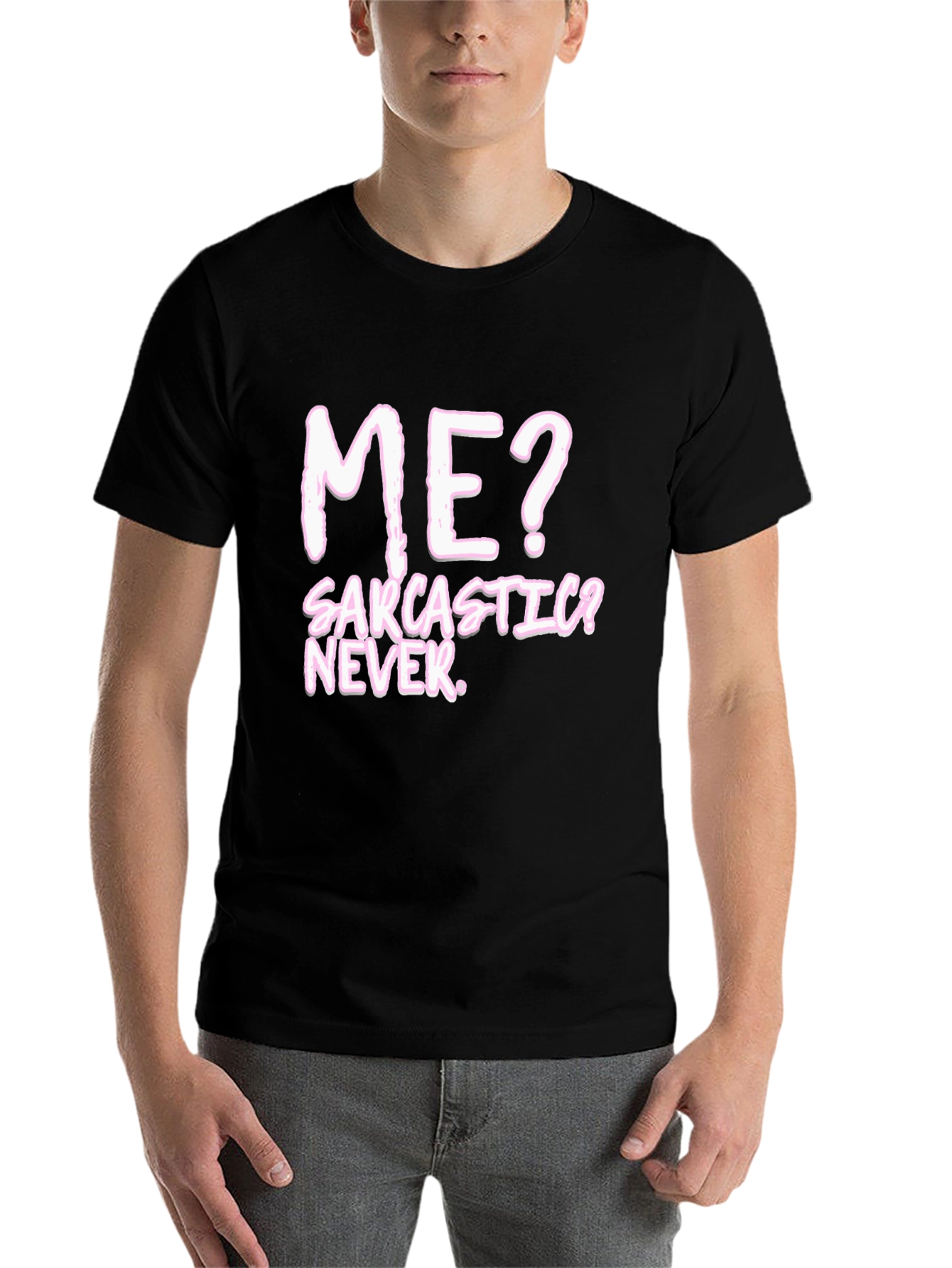 Black Sarcastic? Never. Black Graphic Tee view 7