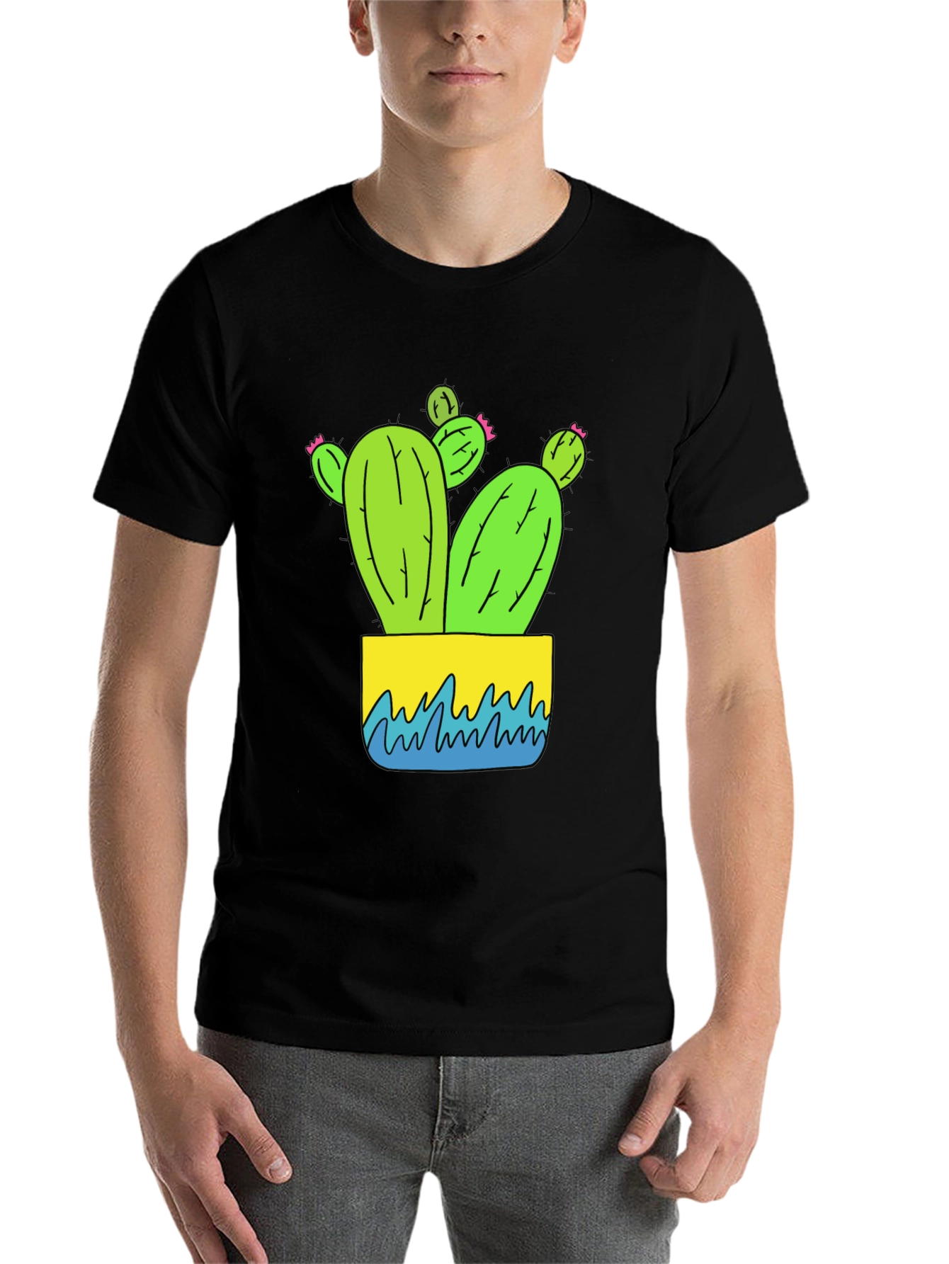 Black Cactus Graphic Tee - Black view 7