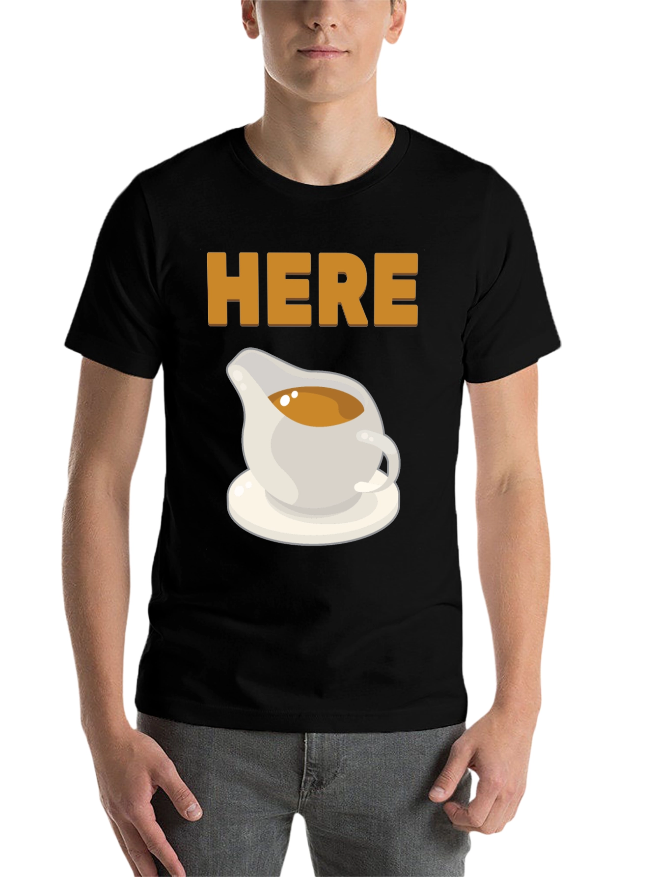 Black Here for the Gravy T-Shirt, Thanksgiving Tee view 7