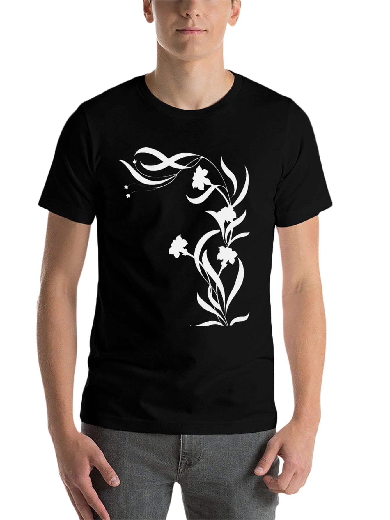 Floral Graphic Black T-Shirt - Stylish Men's Tee - 7