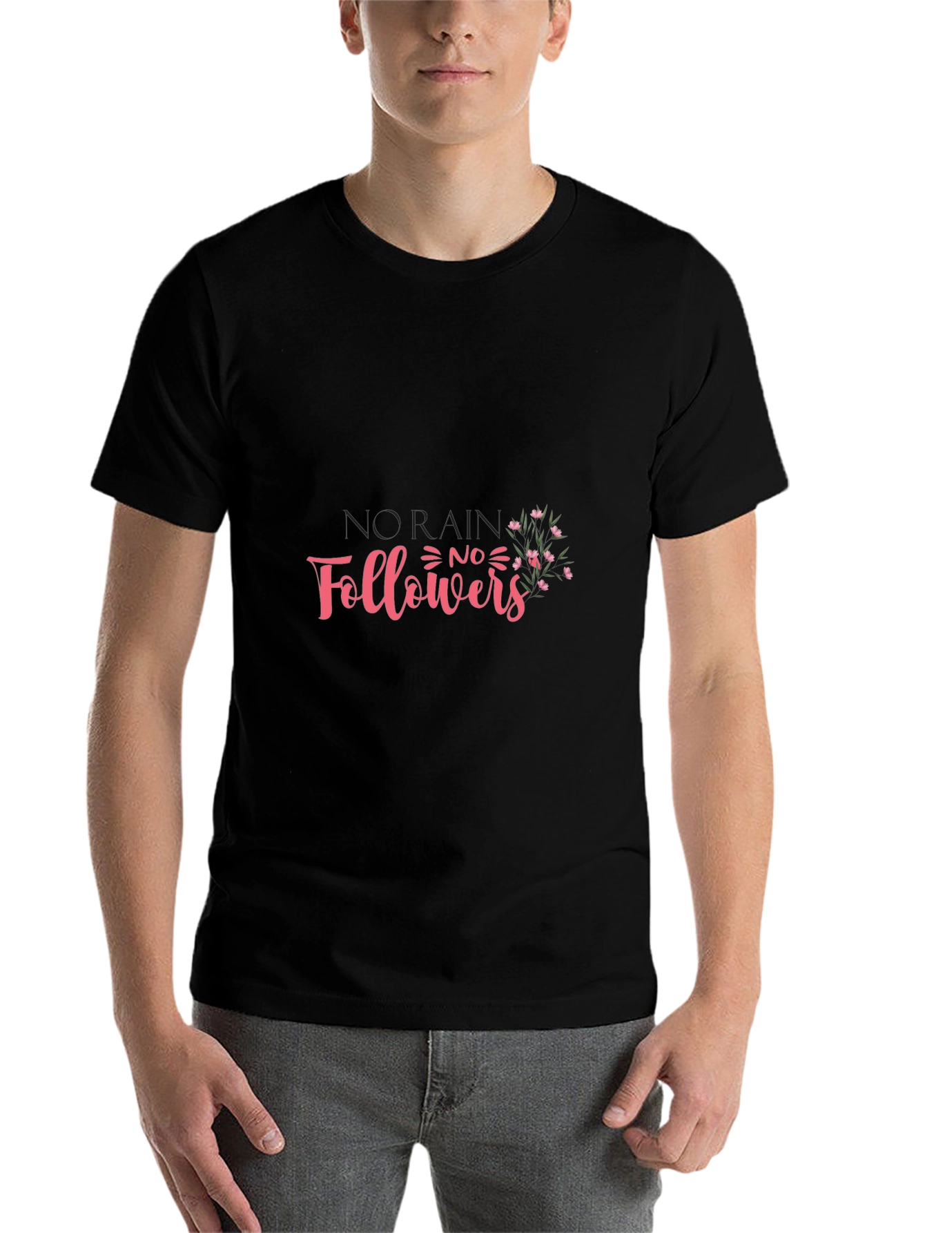 Black No Rain No Flowers Graphic T-Shirt - Black view 7