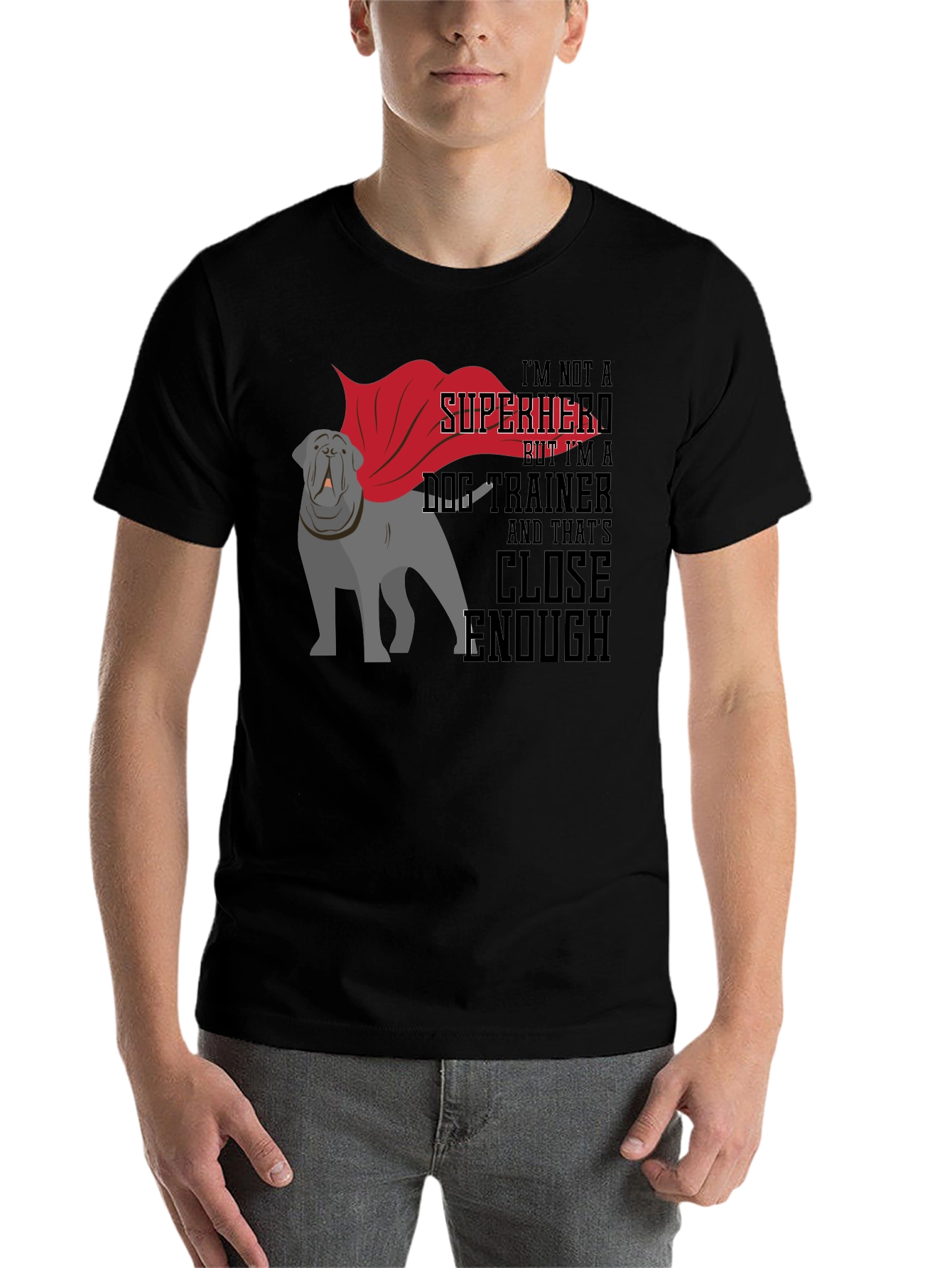 Black Dog Trainer Superhero T-Shirt - Unisex Tee view 7