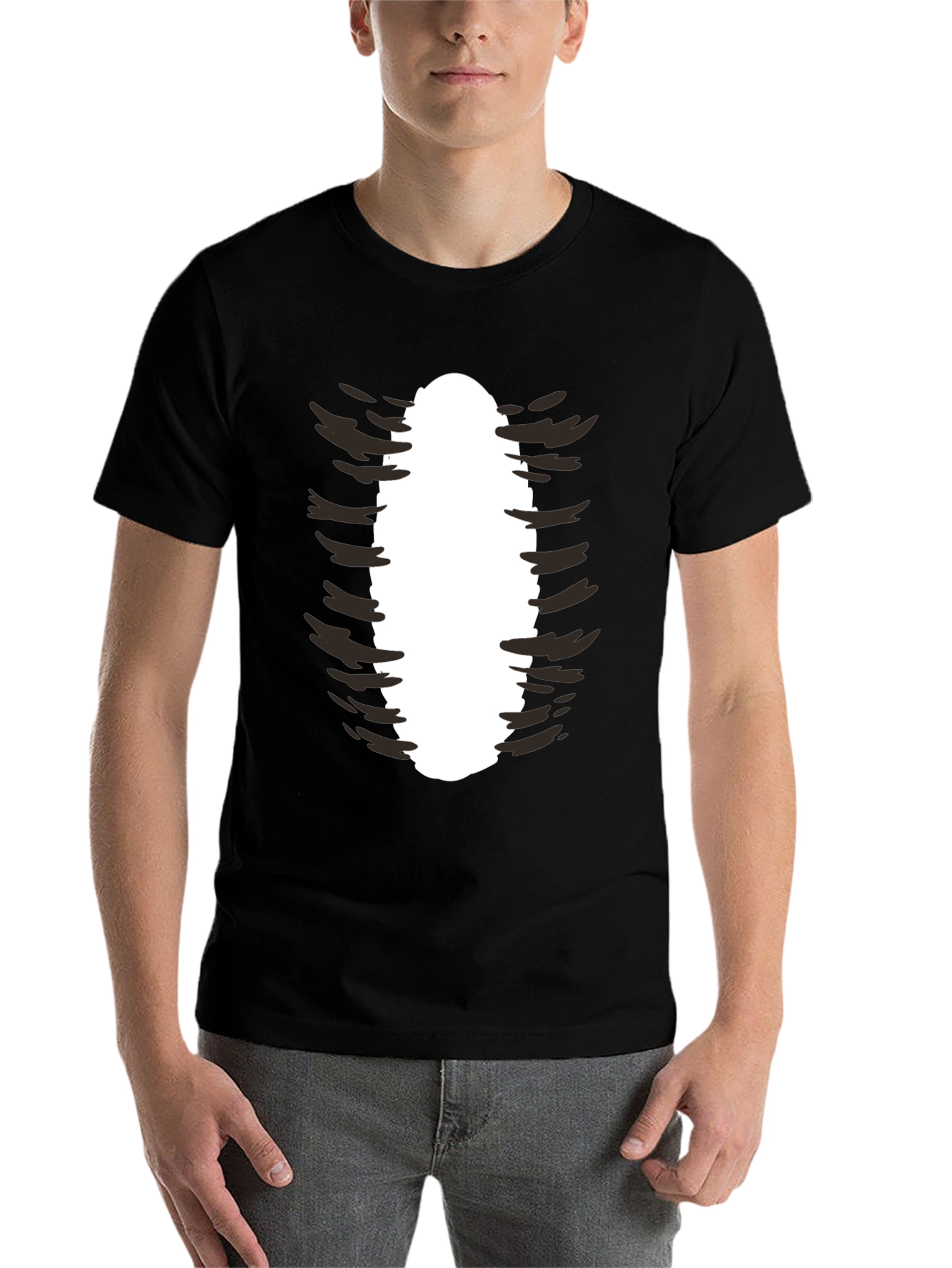 Black Ripped Rib Cage Graphic Tee - Black T-Shirt view 7