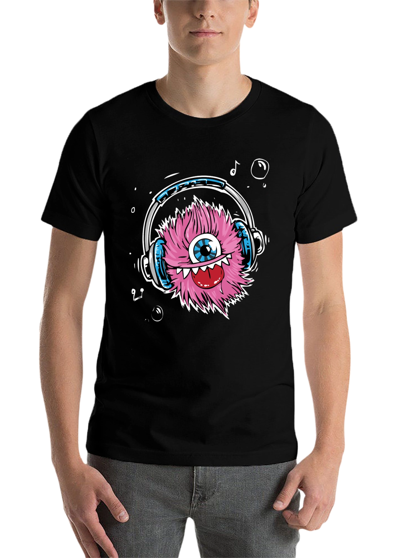 Black Monster Headphones Graphic Tee - Funky & Unique view 7