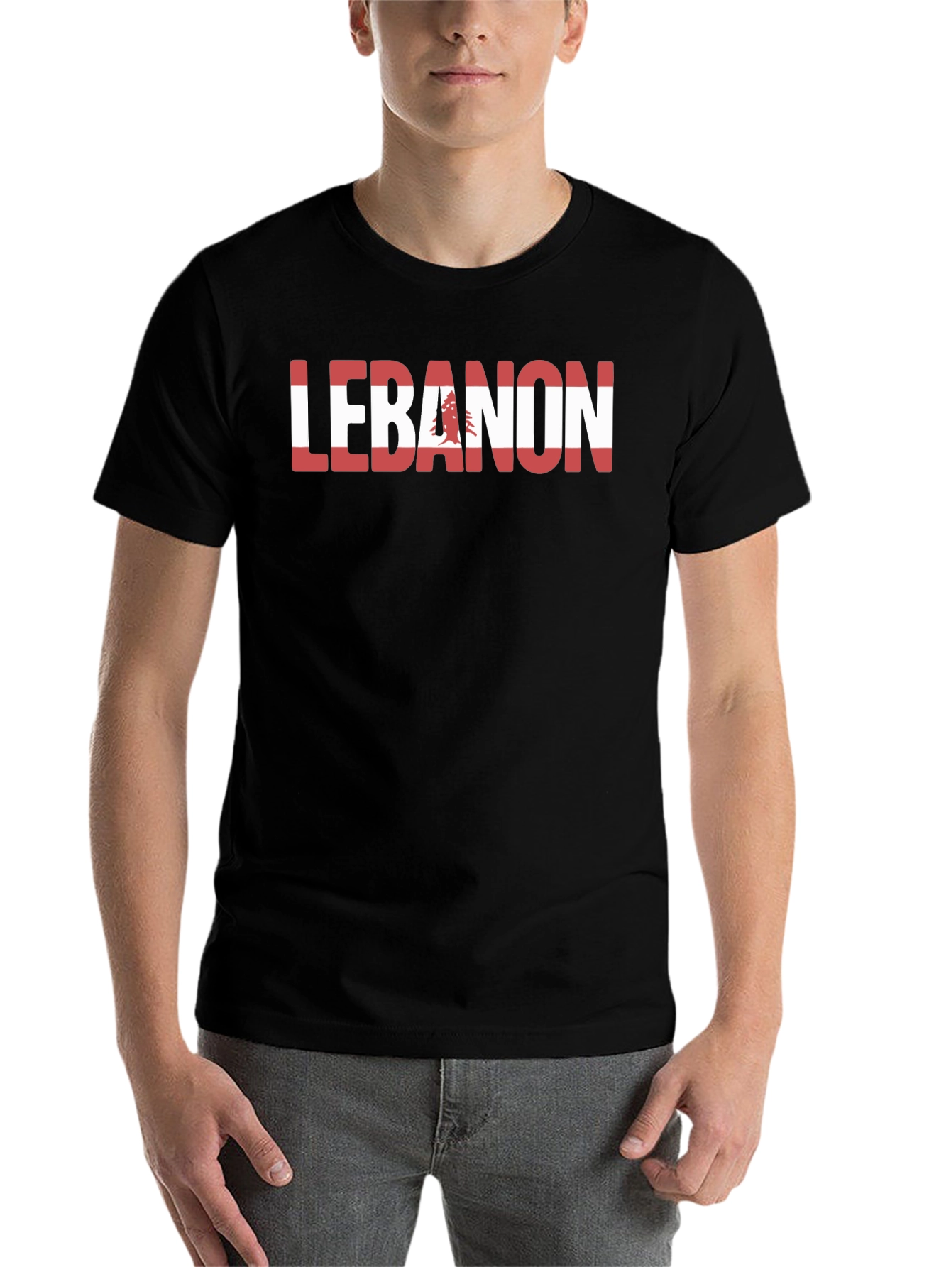 Black Lebanon Flag T-Shirt - National Pride view 7