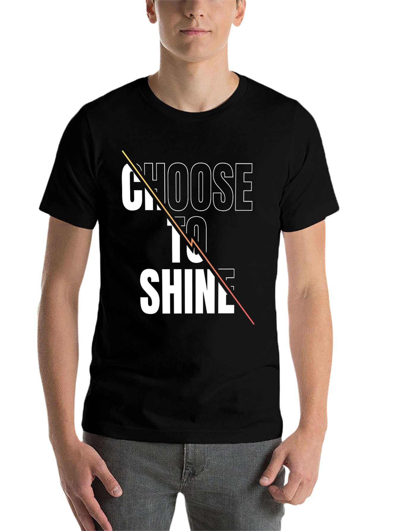 Black Choose to Shine Graphic Tee - Stylish Black T-Shirt view 7