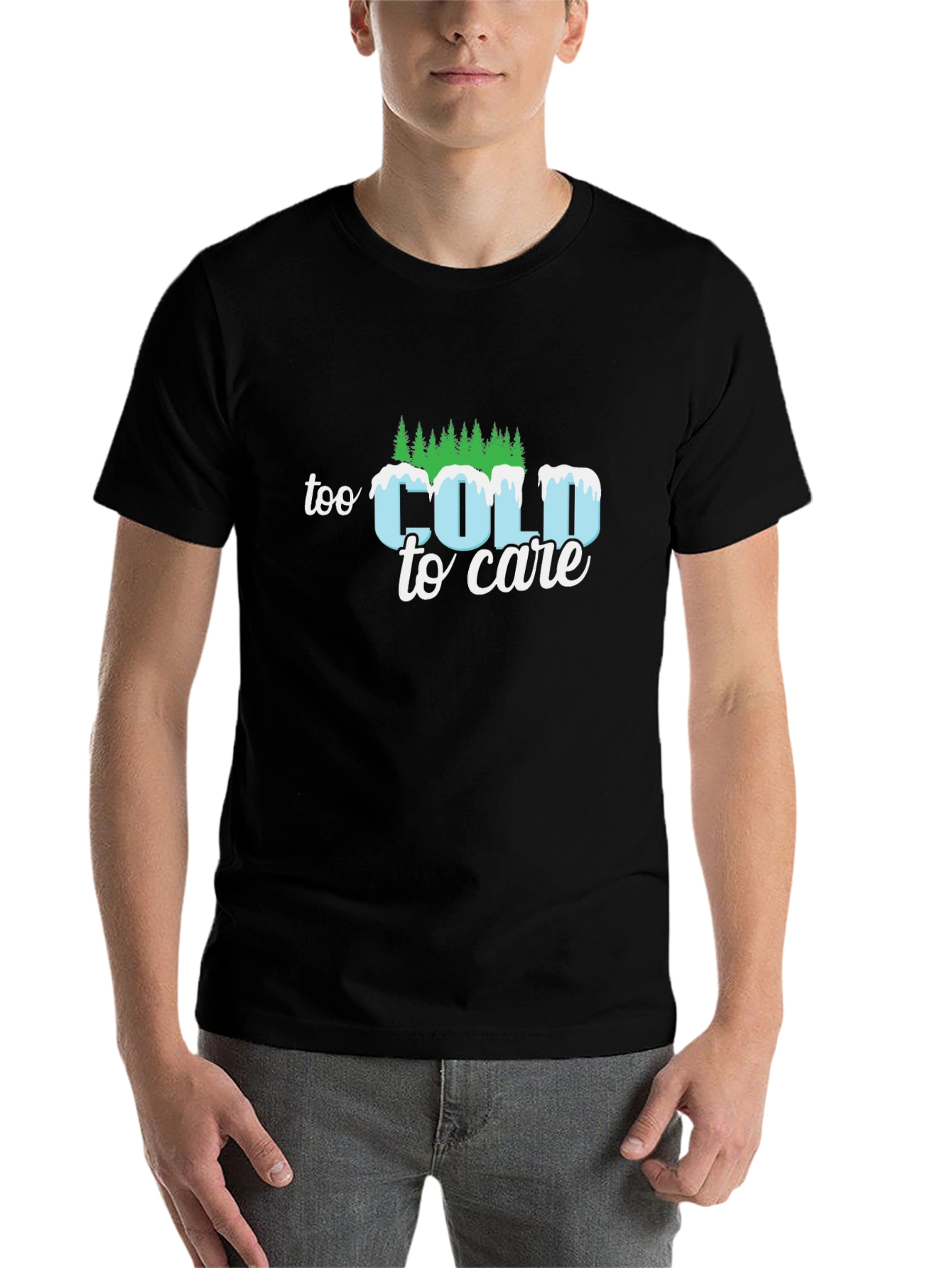 Black Too Cold to Care Graphic Tee view 7