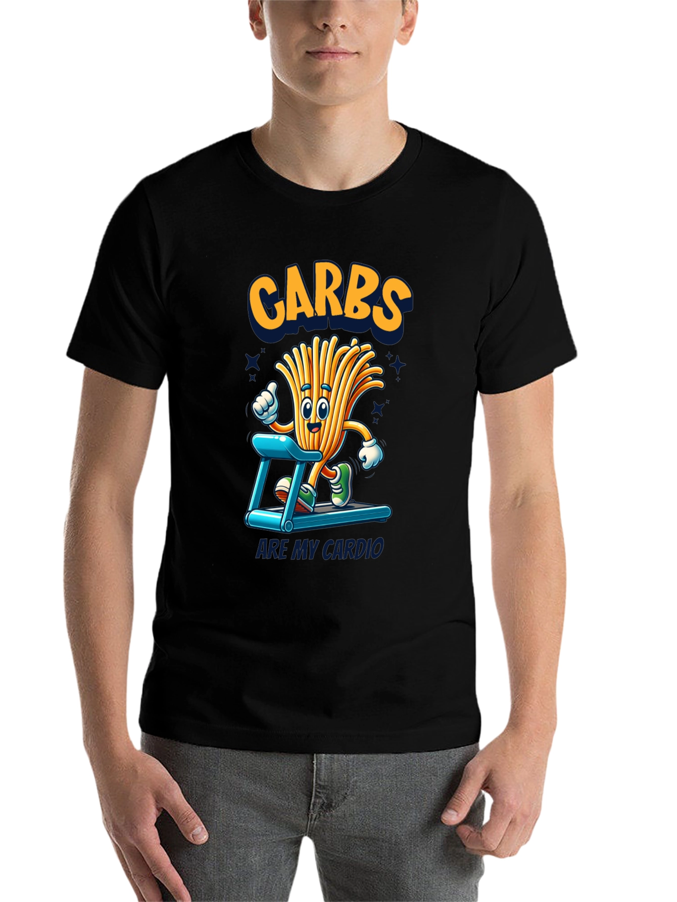 Black Carbs Are My Cardio Funny T-Shirt view 7