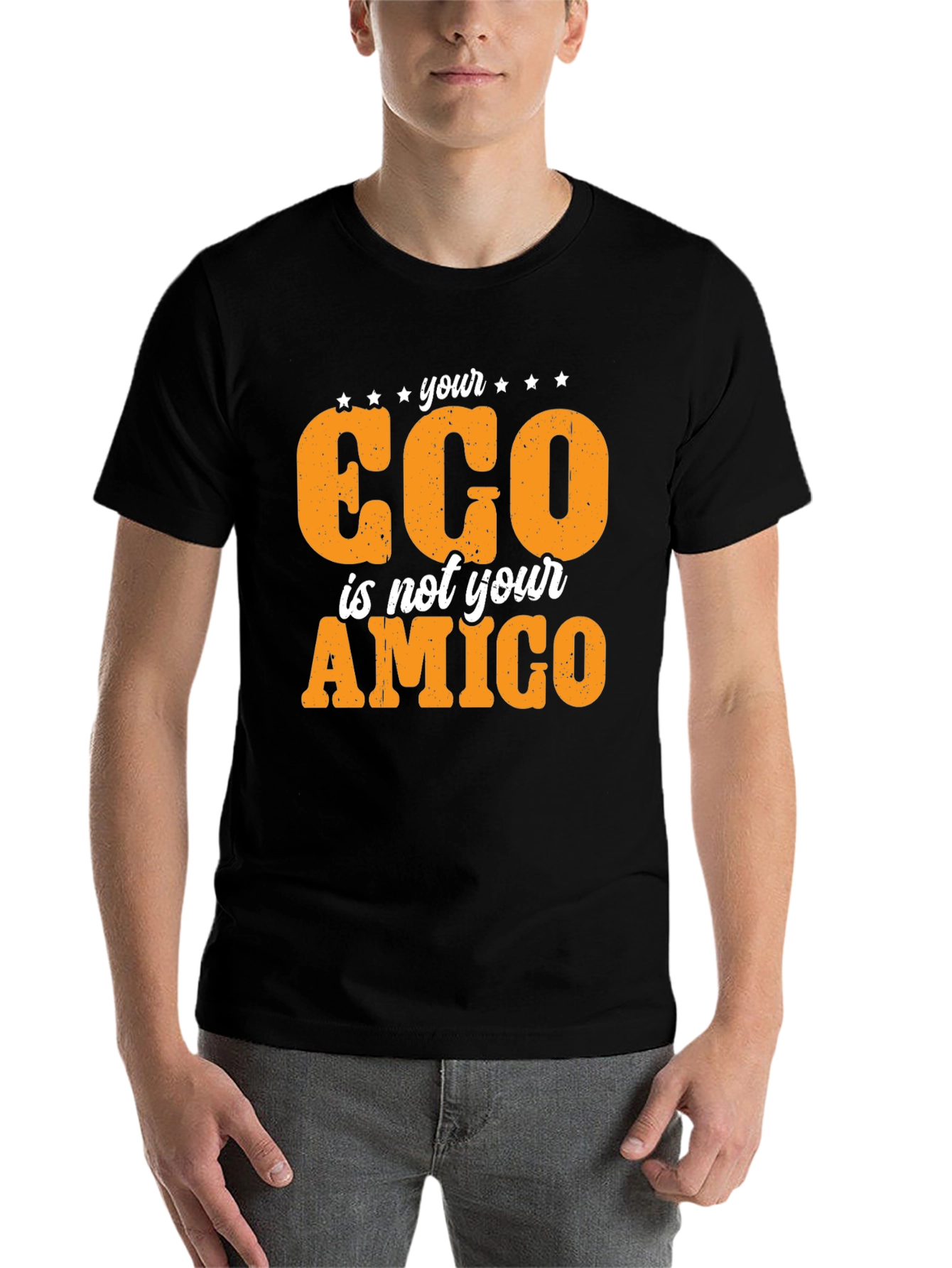 Black Your Ego Is Not Your Amigo Black T-Shirt view 7