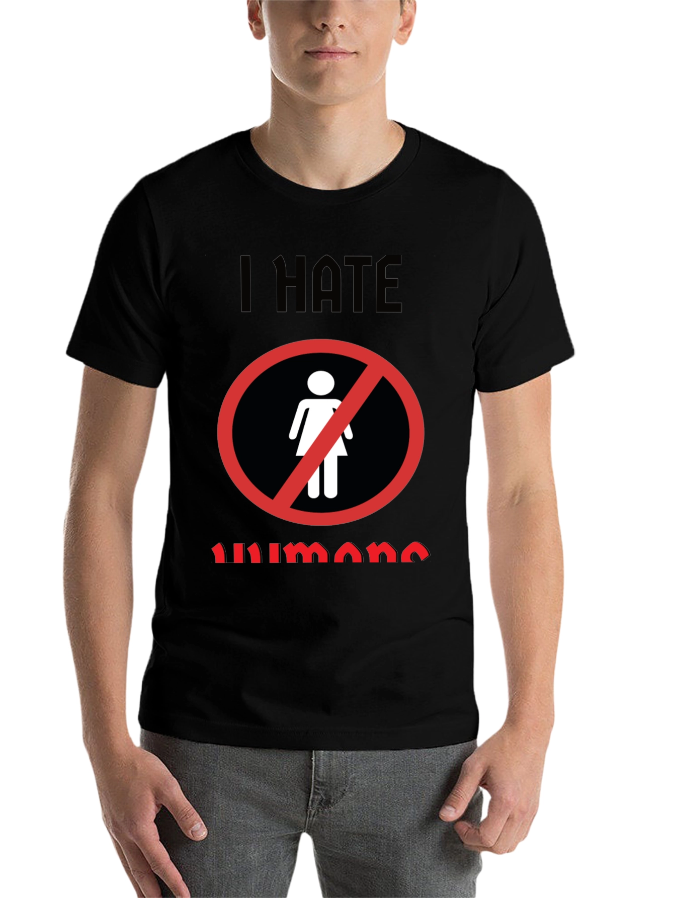 Black I Hate Humans Graphic Novelty T-Shirt view 7