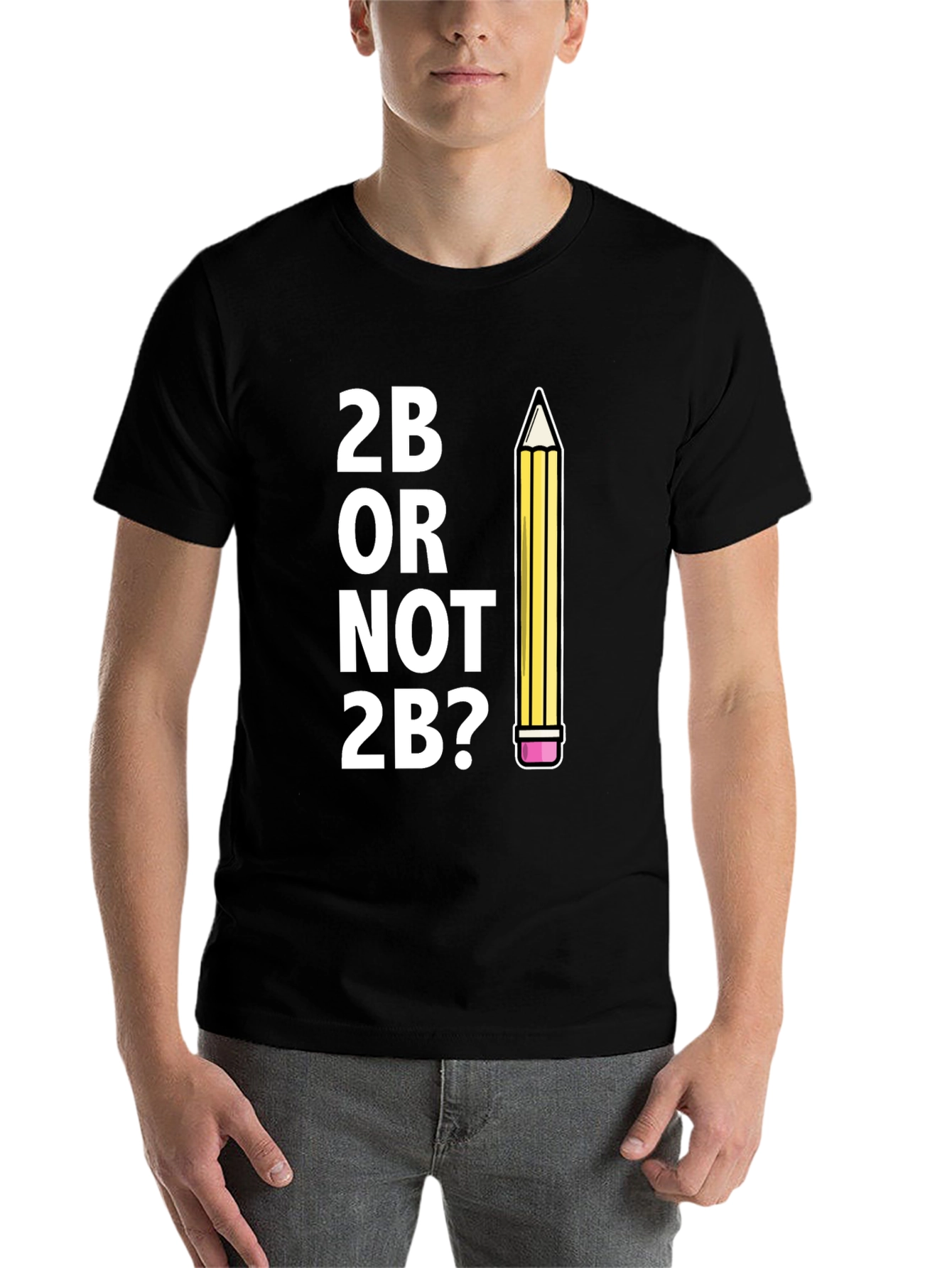 Black 2B Or Not 2B? Funny Graphic Tee view 7