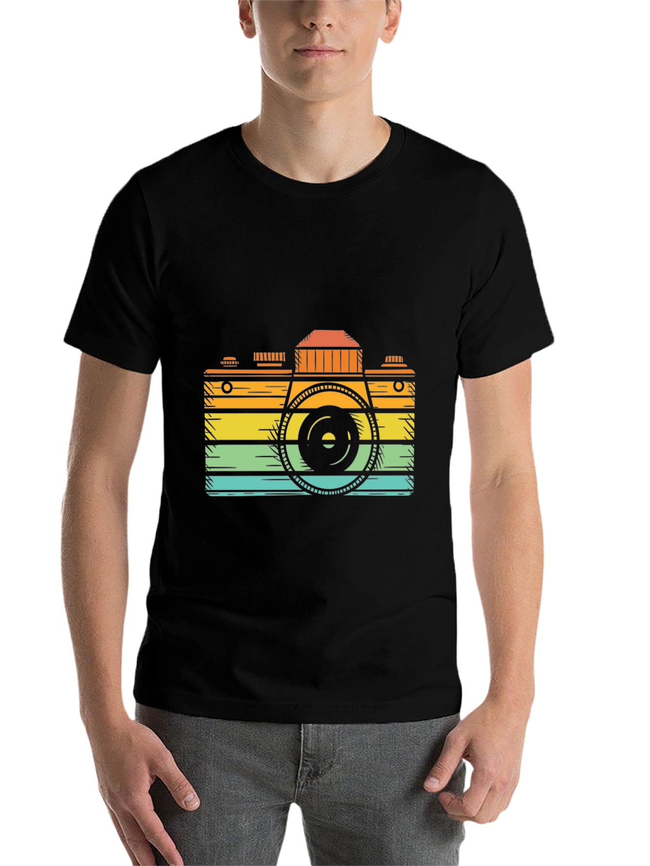 Black Retro Camera Graphic Tee - Classic Cool view 7