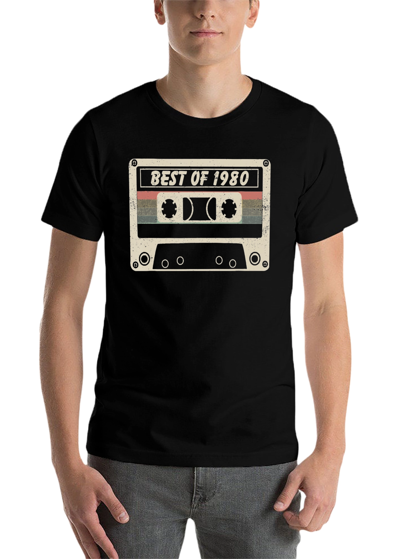 Black Best of 1980 Cassette Tape T-Shirt - Retro Style view 7