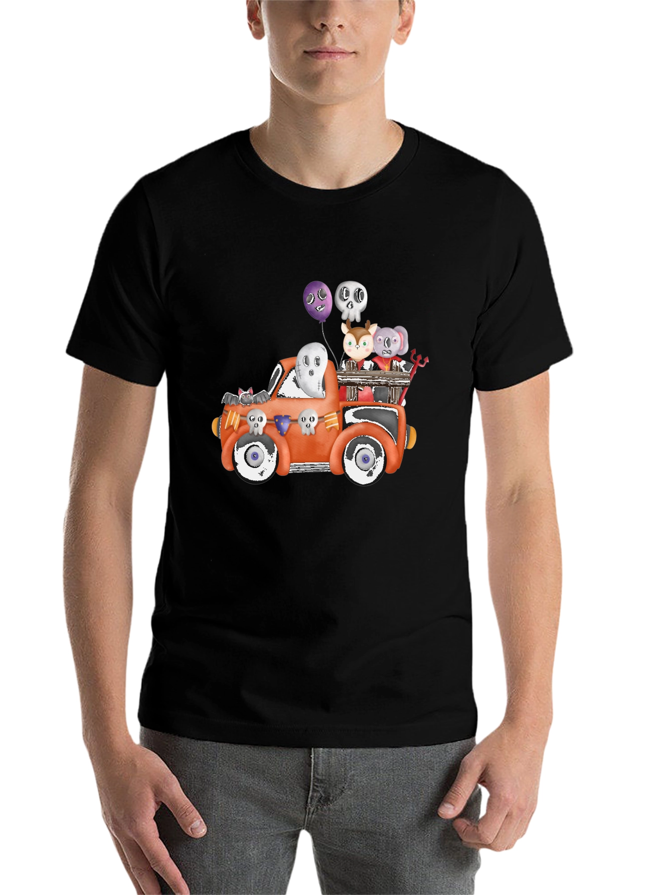 Black Halloween Animal Truck Tee view 7