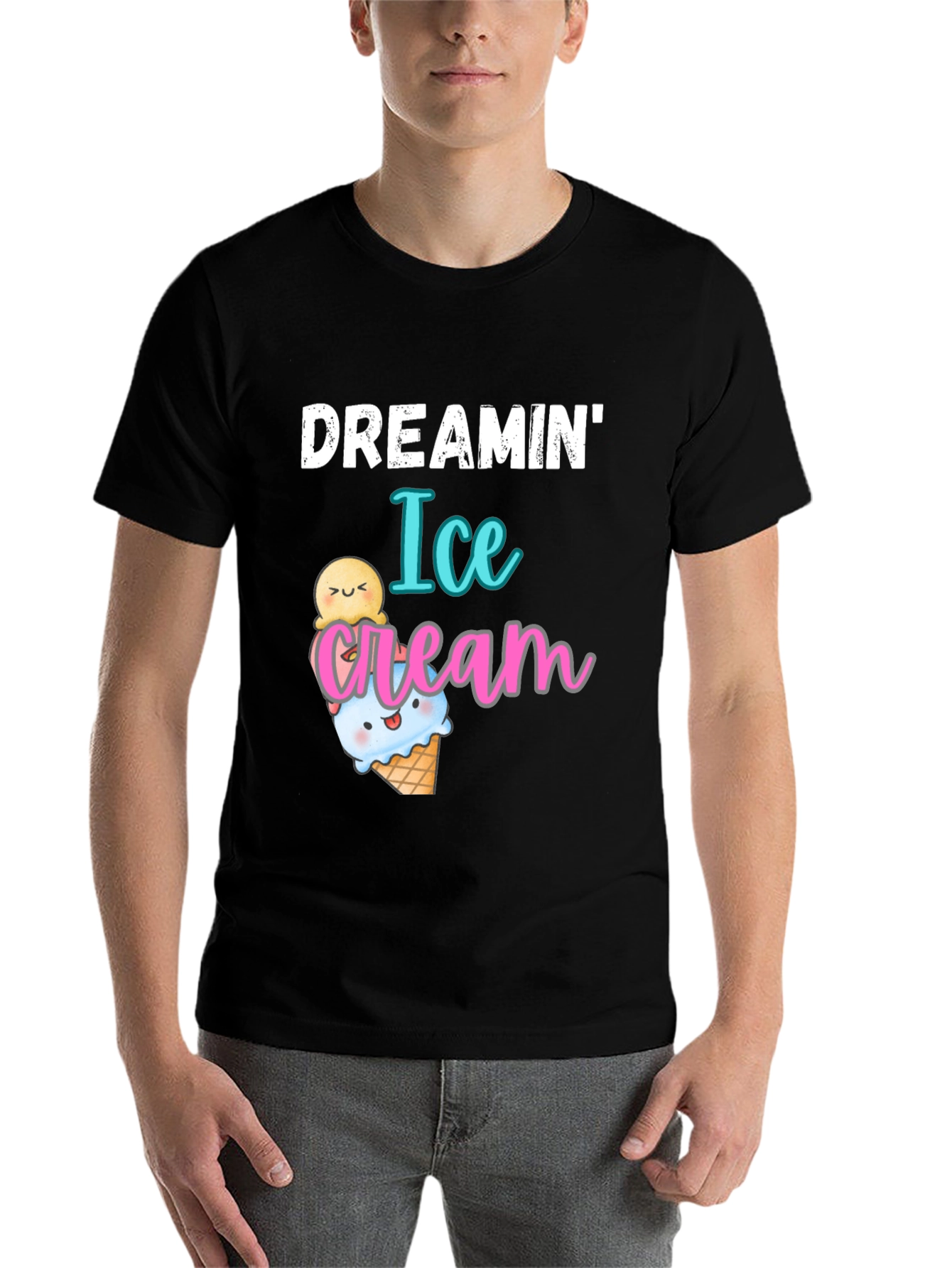 Black Dreamin' Ice Cream Graphic T-Shirt view 7