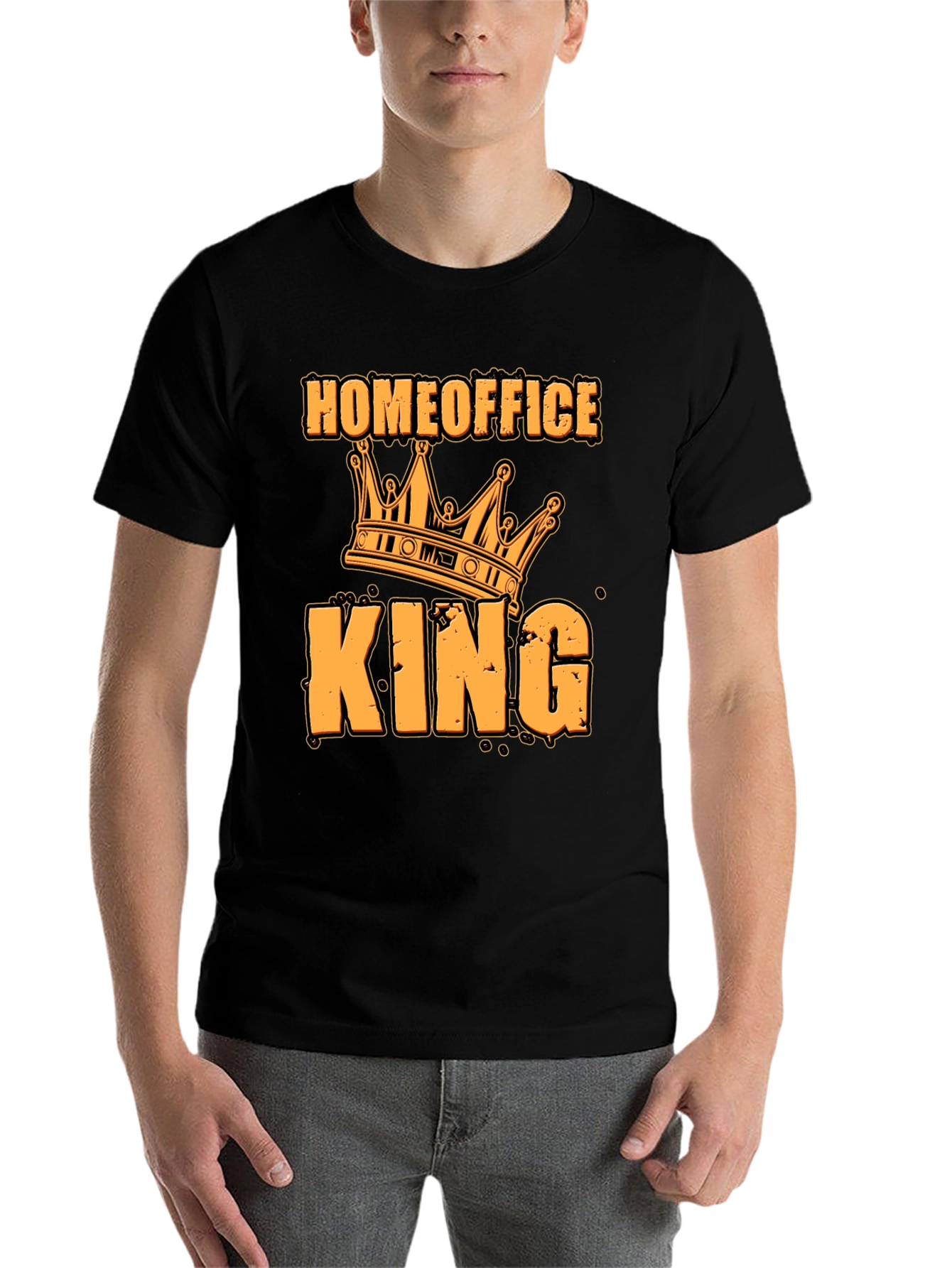 Black Home Office King T-Shirt - Funny Work From Home Tee view 7