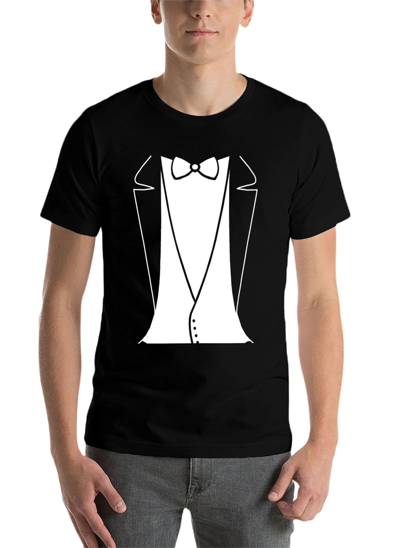 Black Tuxedo T-Shirt - Instant Formal Wear! view 7