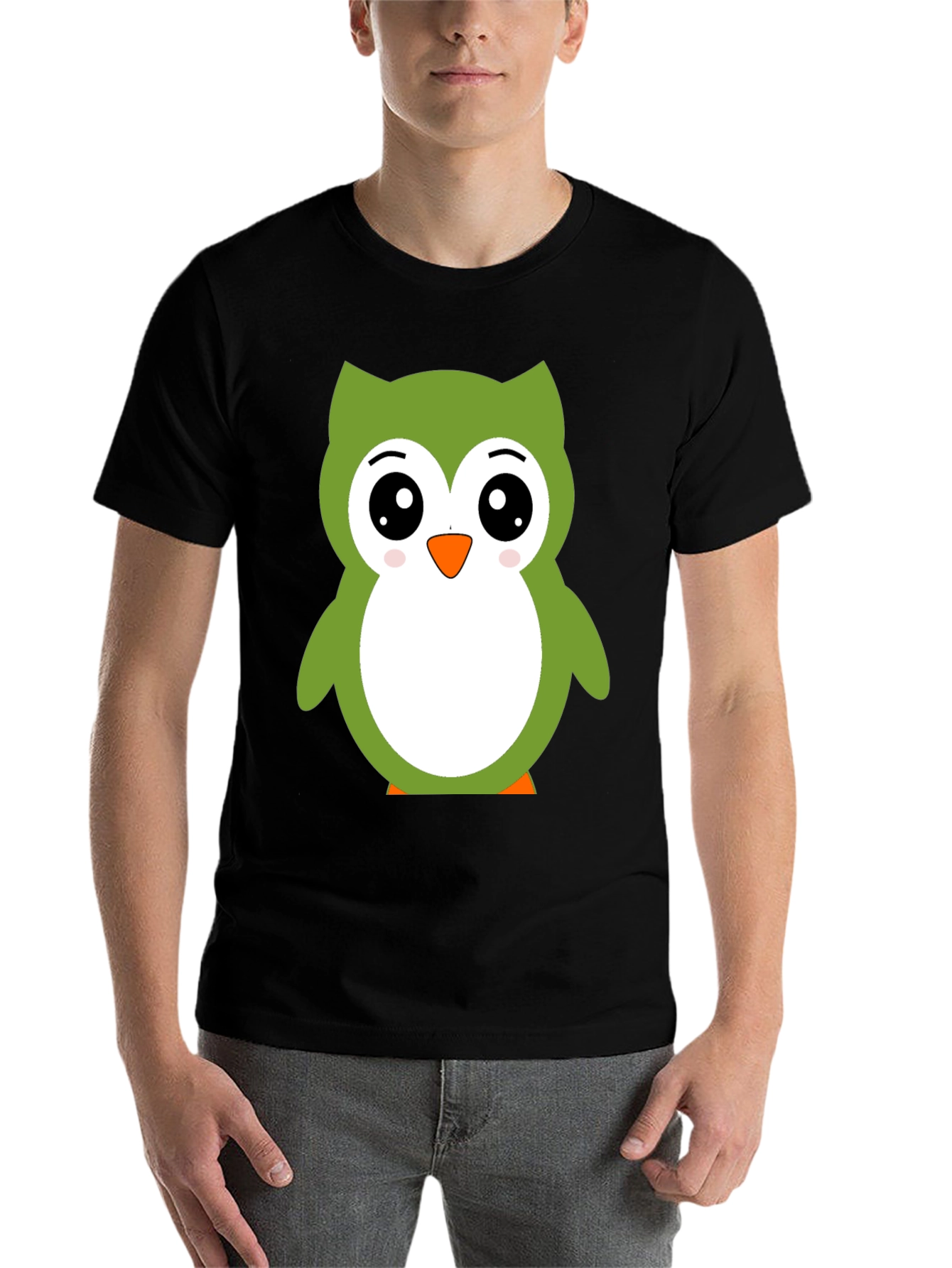 Black Owl Graphic Tee - Fun & Stylish Black T-Shirt view 7