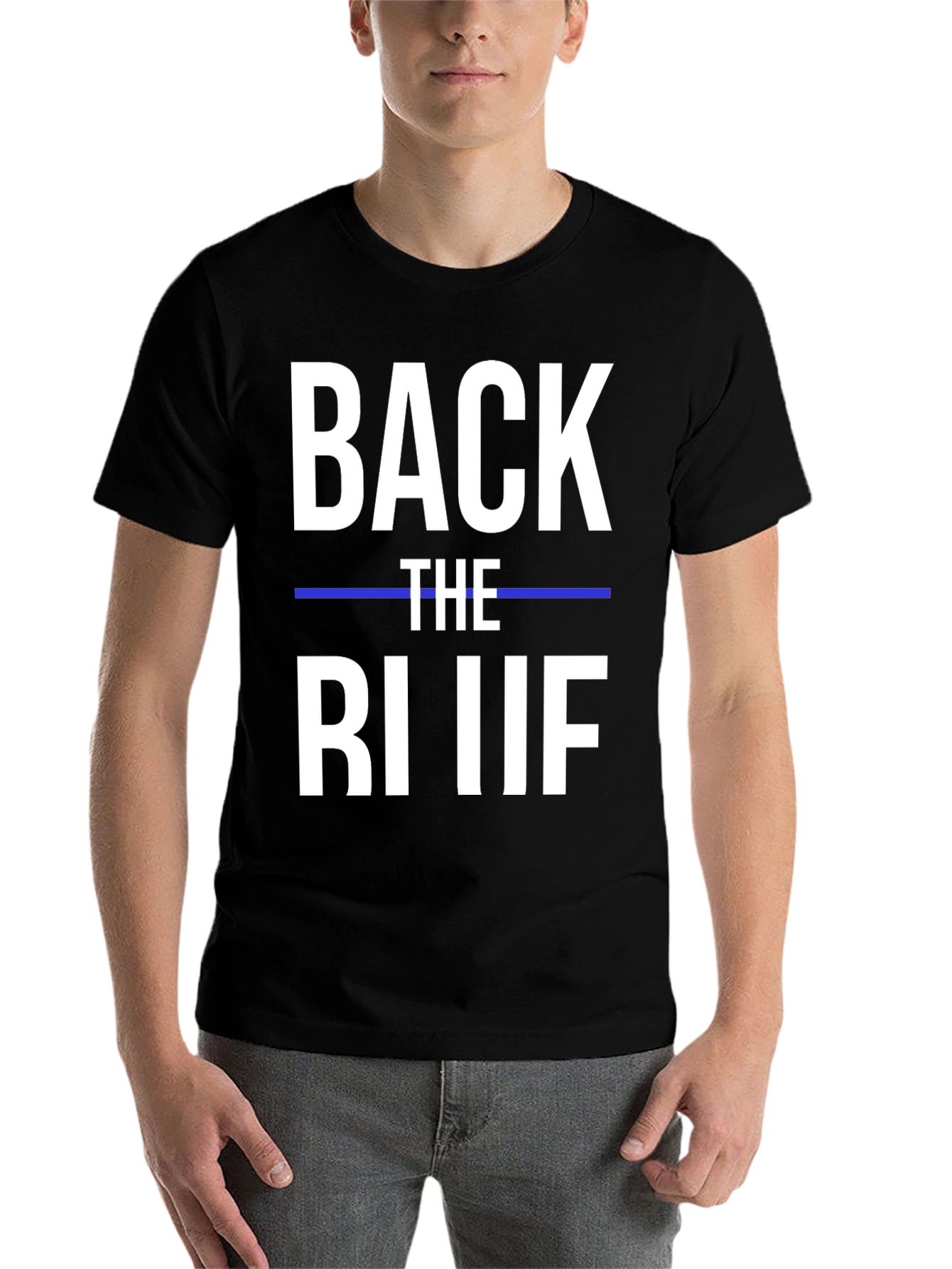 Black Back the Blue T-Shirt - Support Law Enforcement view 7