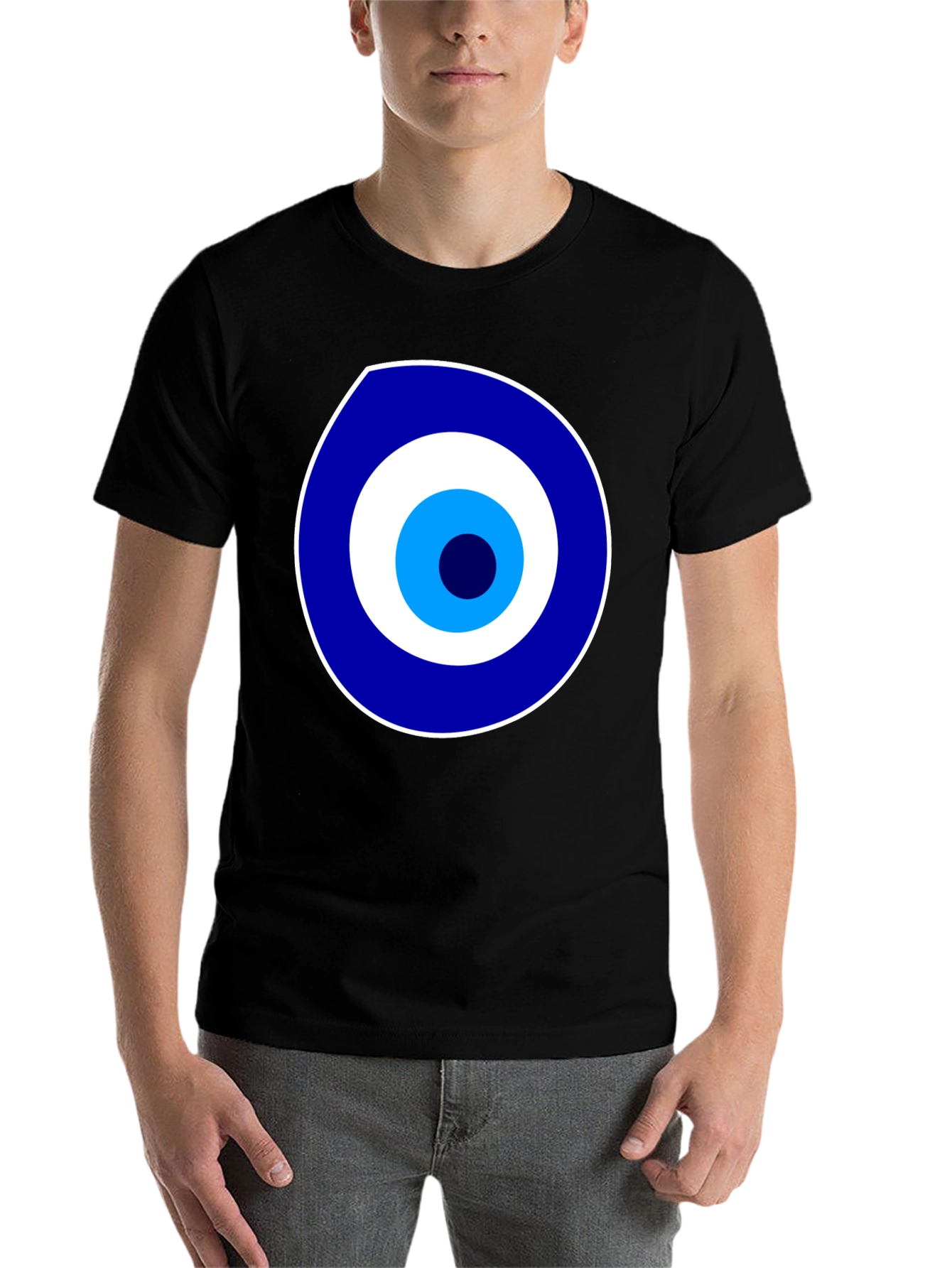 Black Evil Eye Graphic Print Black T-Shirt view 7