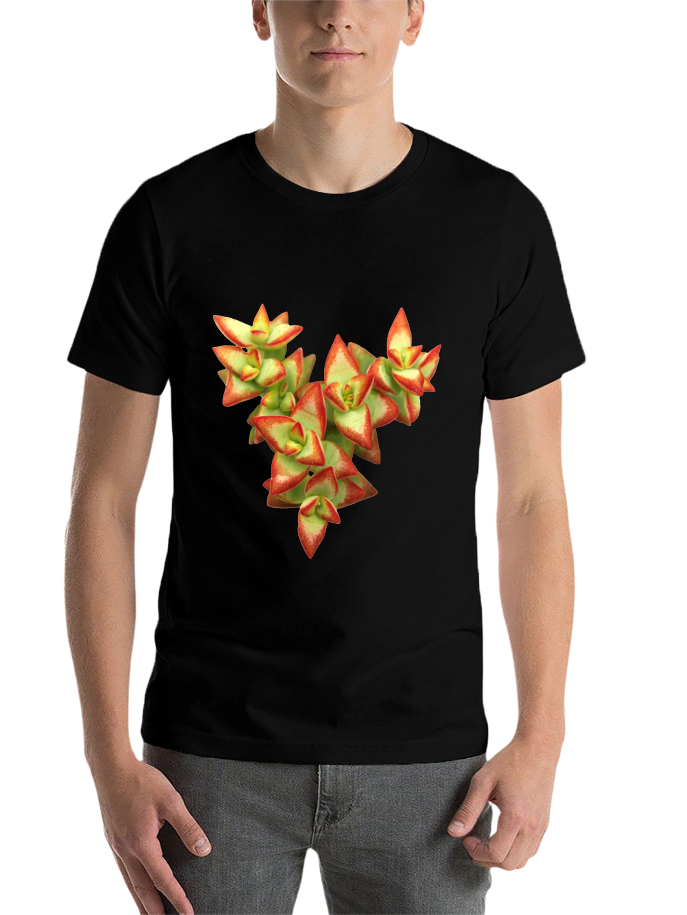 Black Succulent Graphic T-Shirt - Nature Inspired Tee view 7