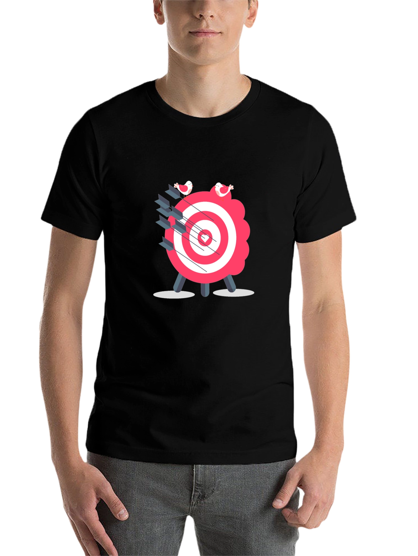 Black Target Practice Graphic Tee - Black Cotton Shirt view 7