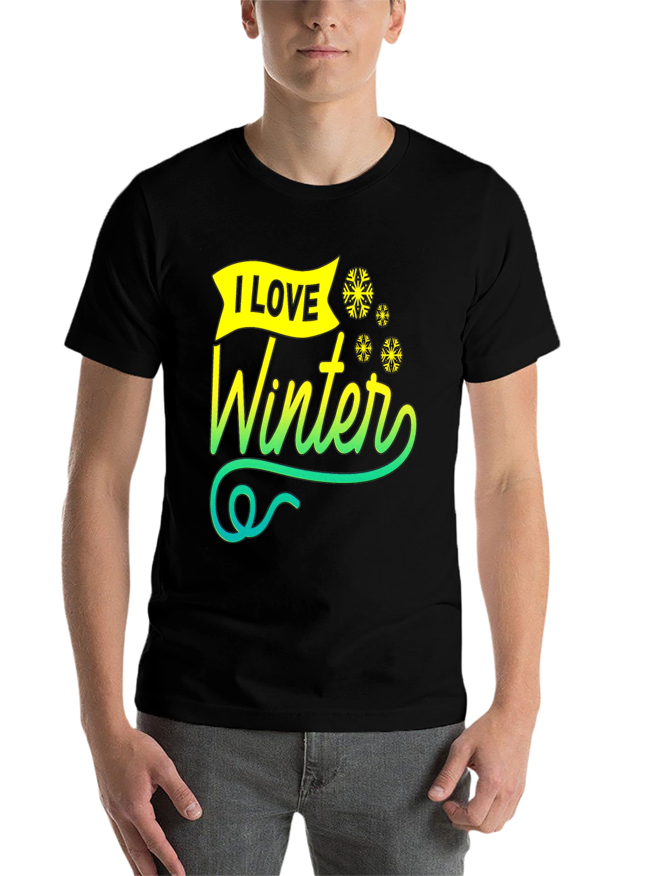 I Love Winter Graphic Tee - Black Unisex T-Shirt - 7