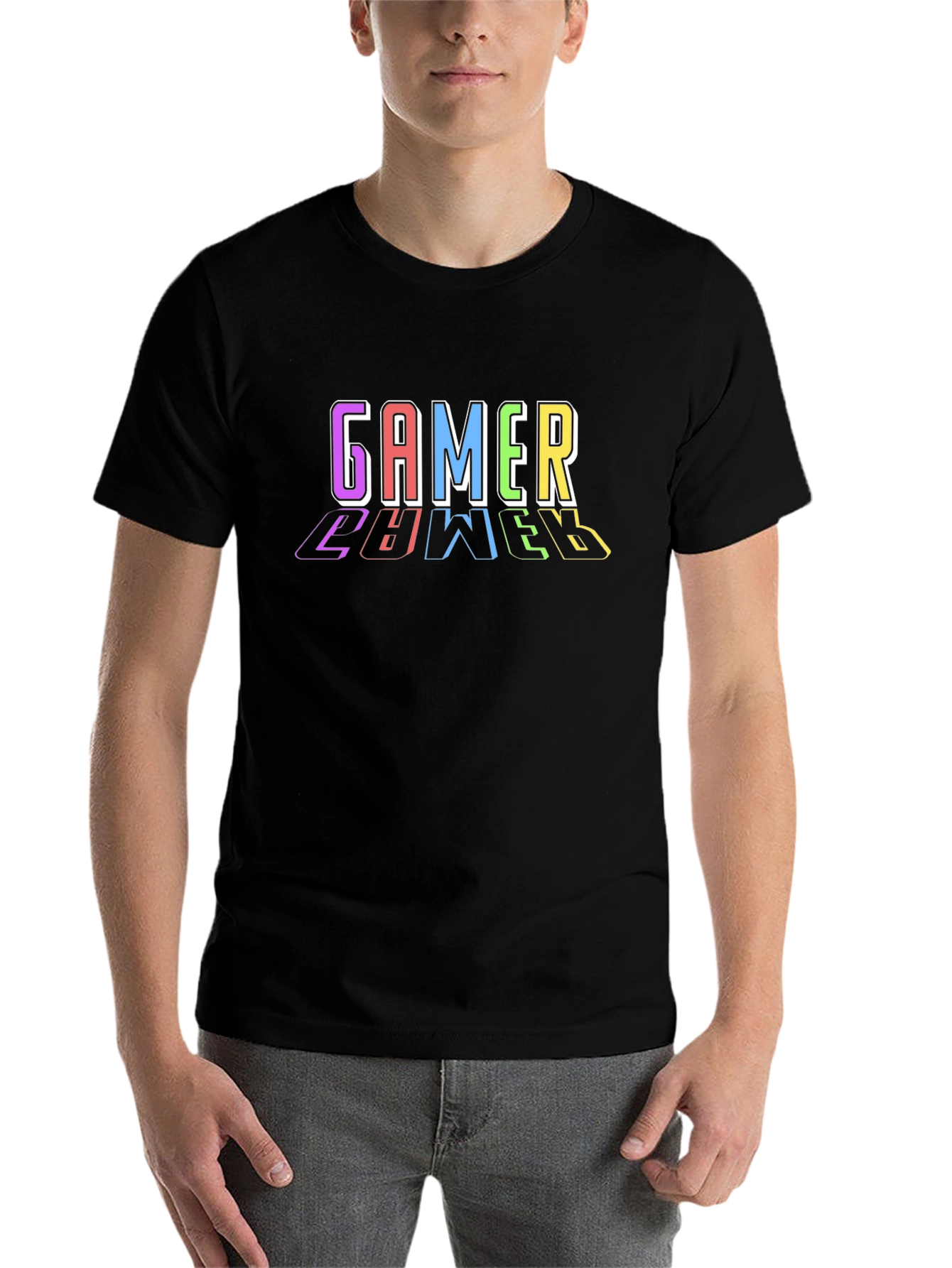 Black Gamer Level T-Shirt view 7