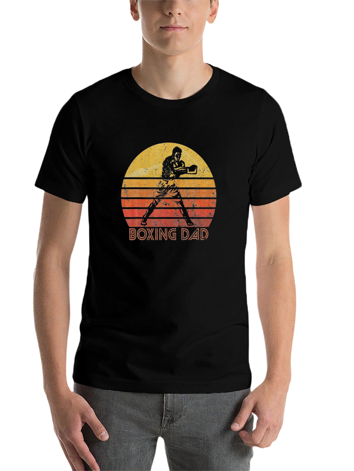Black Boxing Dad T-Shirt view 7