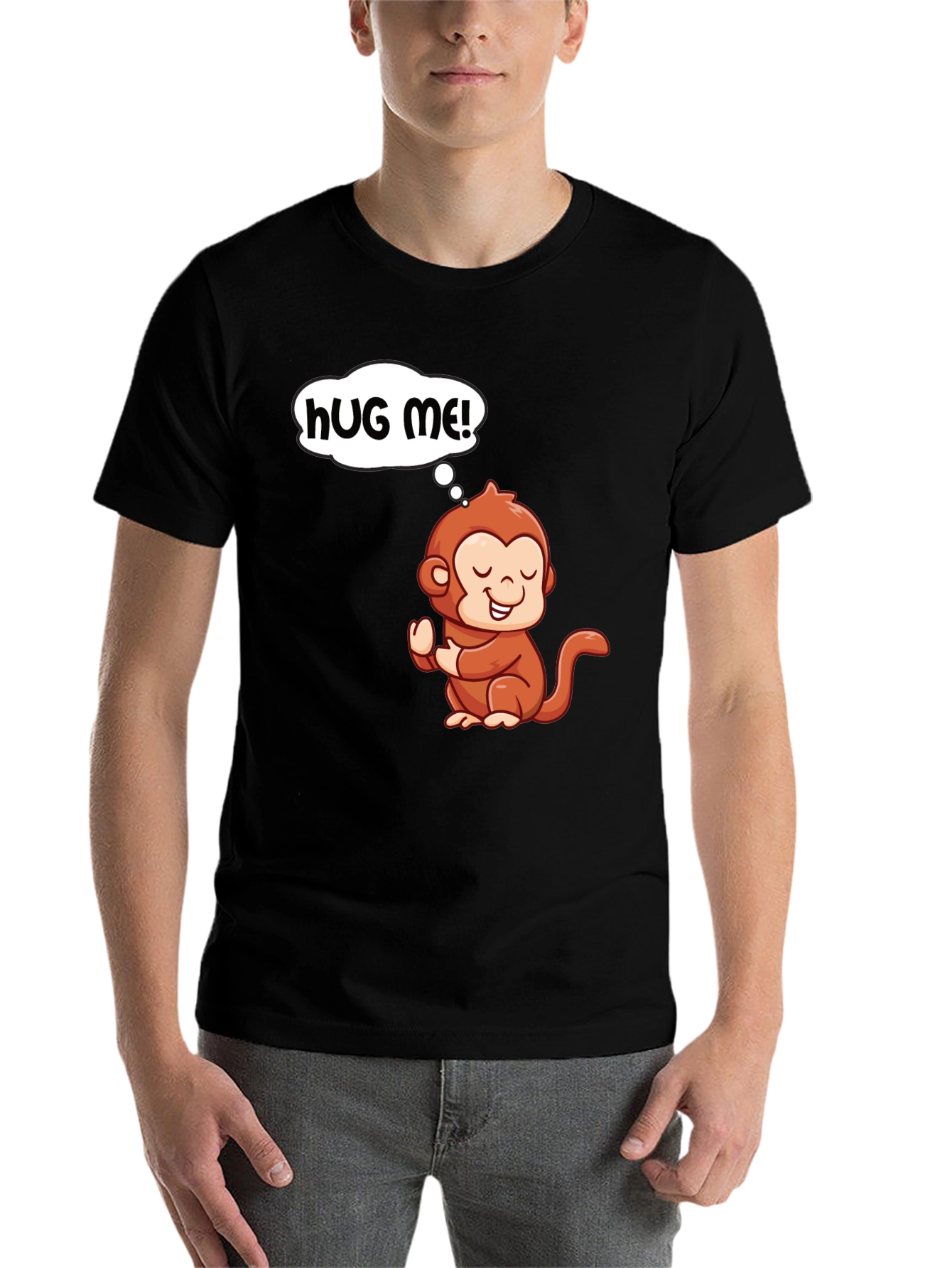 Cute Monkey Graphic T-Shirt - Hug Me! - 7