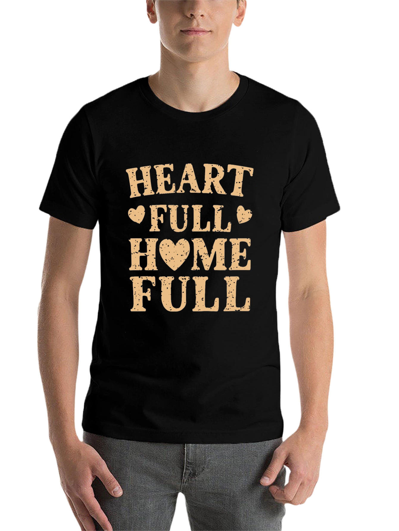 Black Heart Full Home Full Graphic T-Shirt view 7