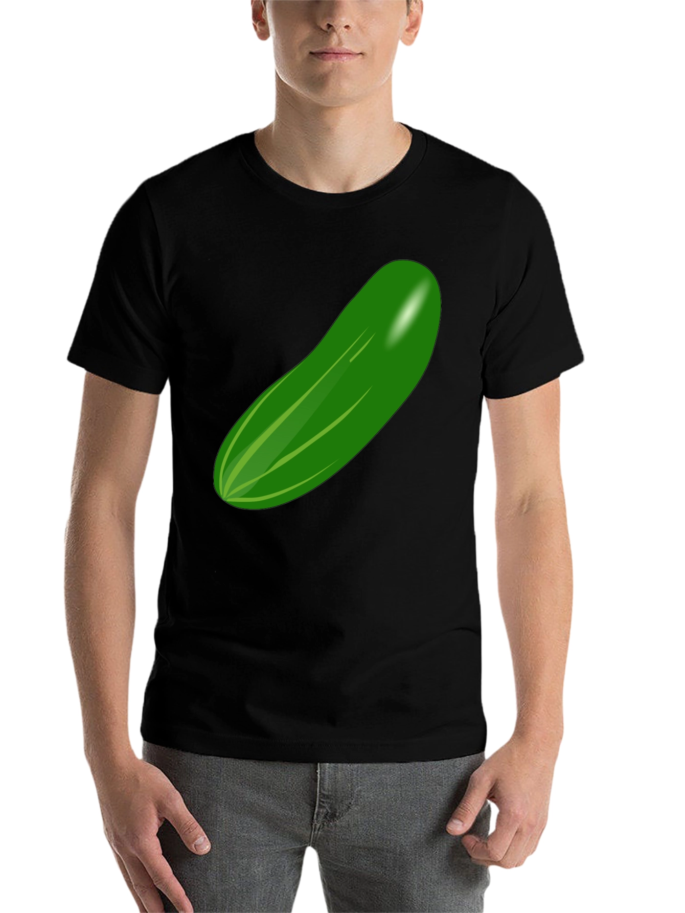 Black Cucumber Graphic T-Shirt - Quirky and Fun Design view 7