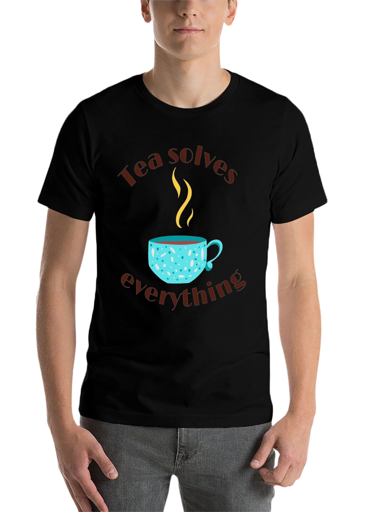 Black Tea Solves Everything Graphic T-Shirt view 7