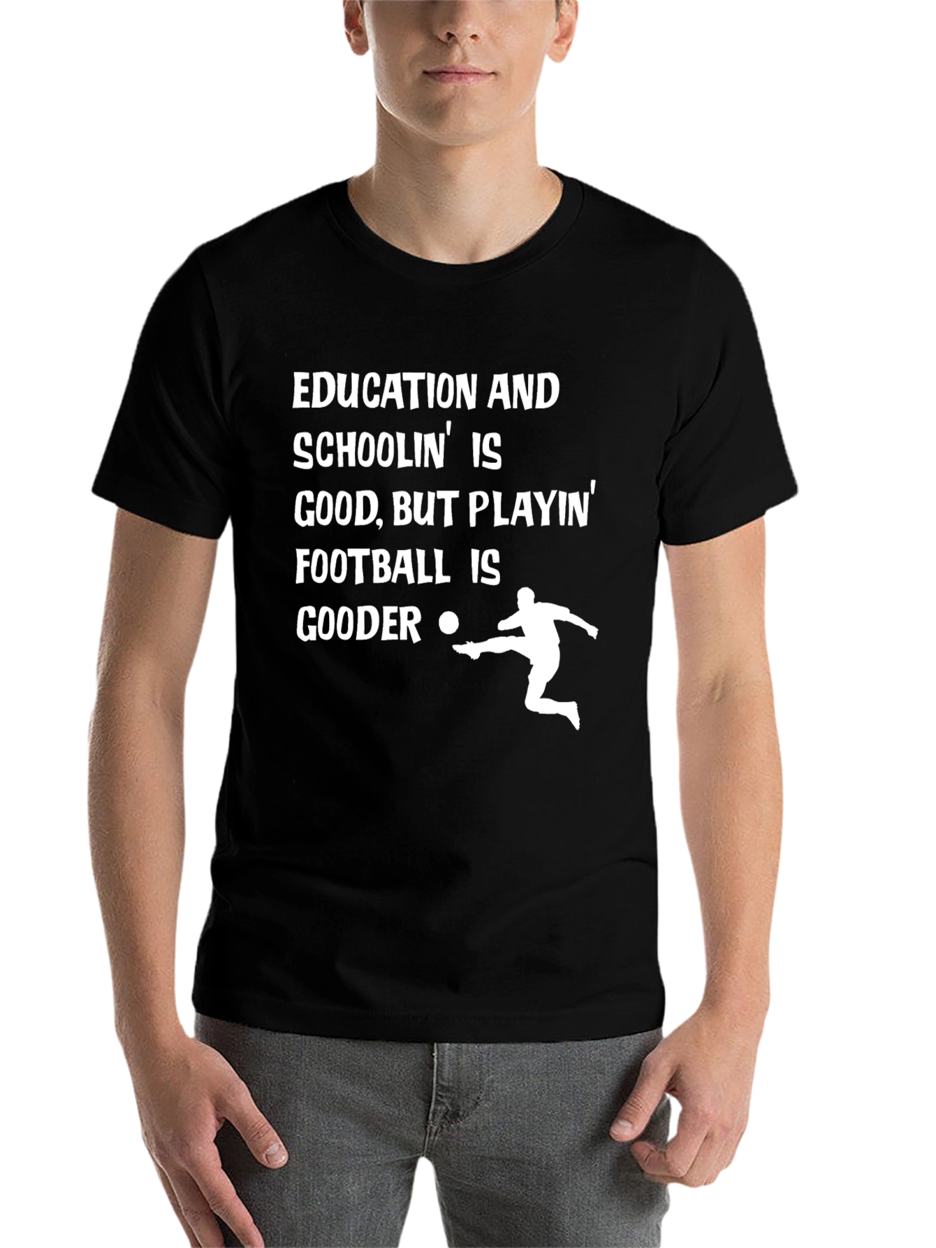 Black Football Is Gooder Graphic Tee view 7