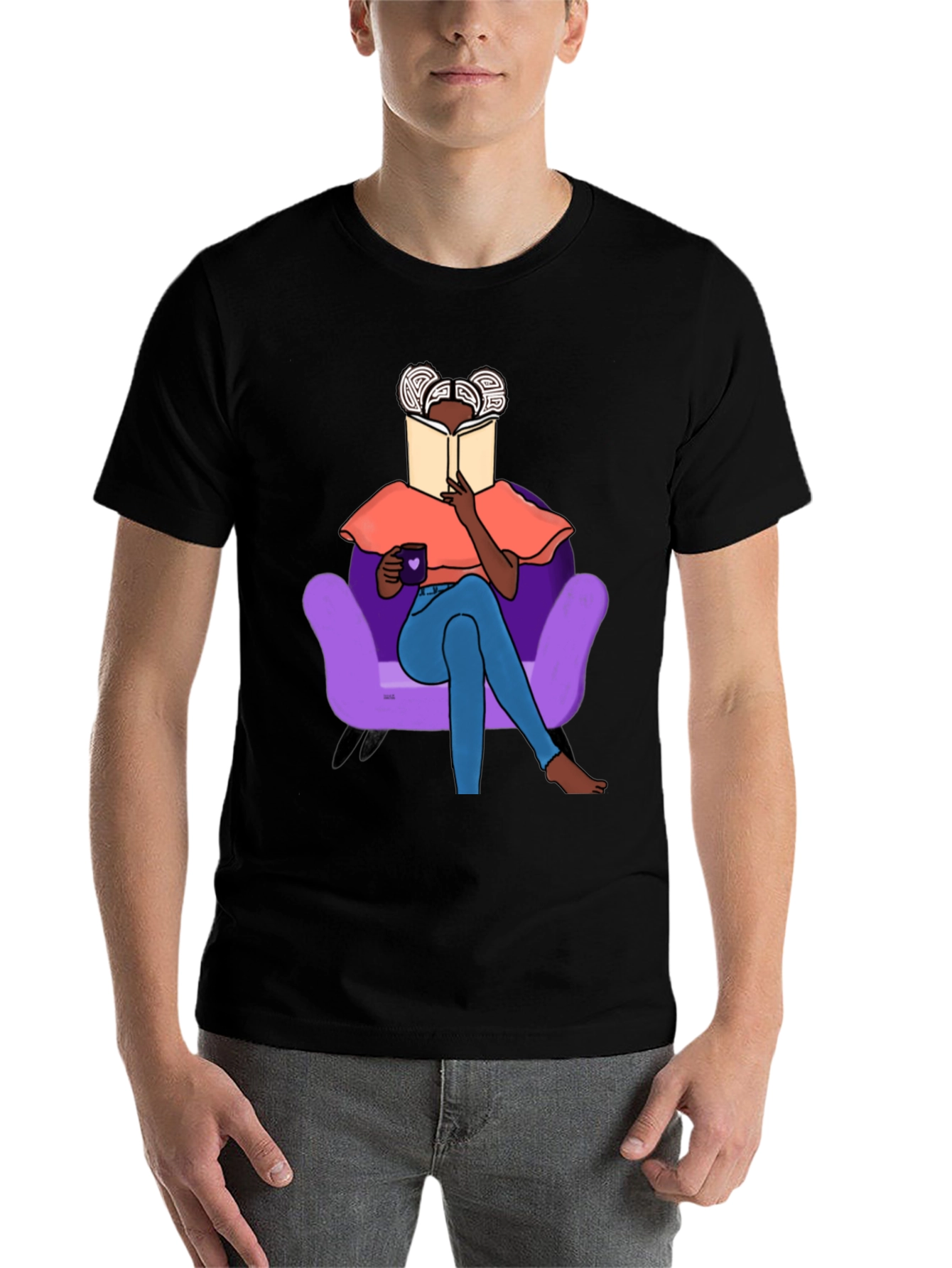 Black Cozy Reading T-Shirt - Book Lover's Tee view 7