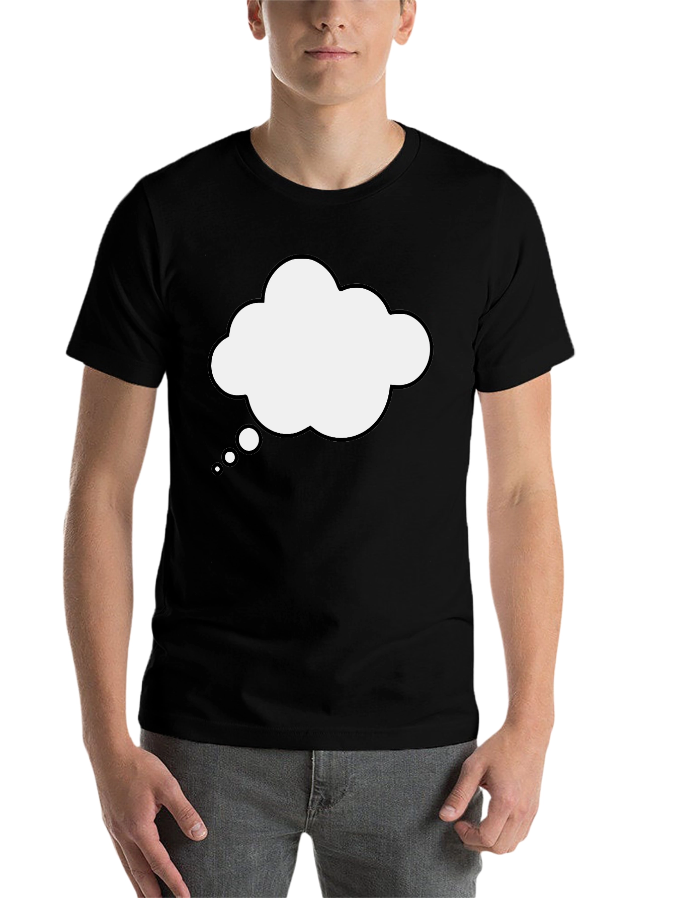 Black Thinking Cloud Black T-Shirt view 7