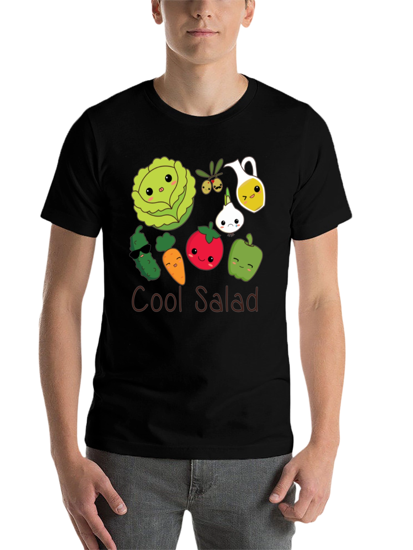Cool Salad Graphic Tee - Unisex Black T-Shirt - 7