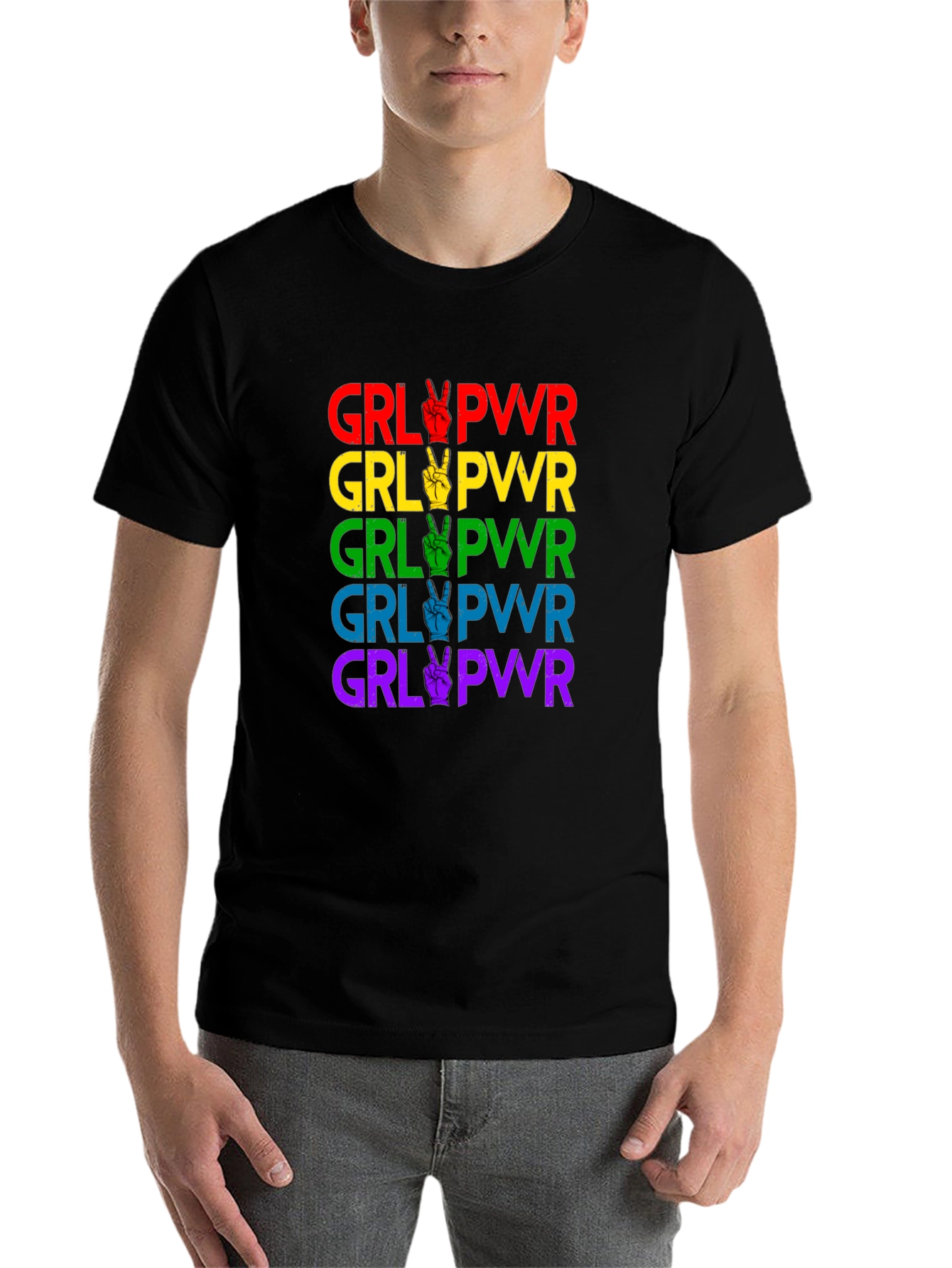 Black GRL PWR Pride T-Shirt view 7
