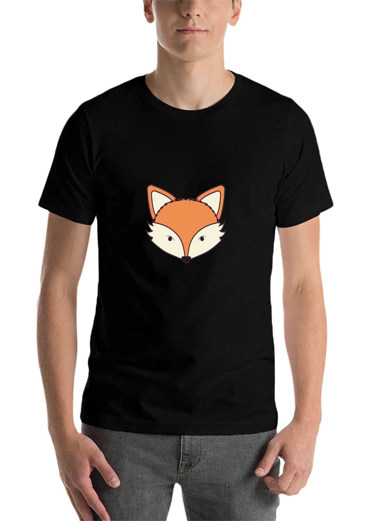 Black Fox Graphic Print Black T-Shirt view 7