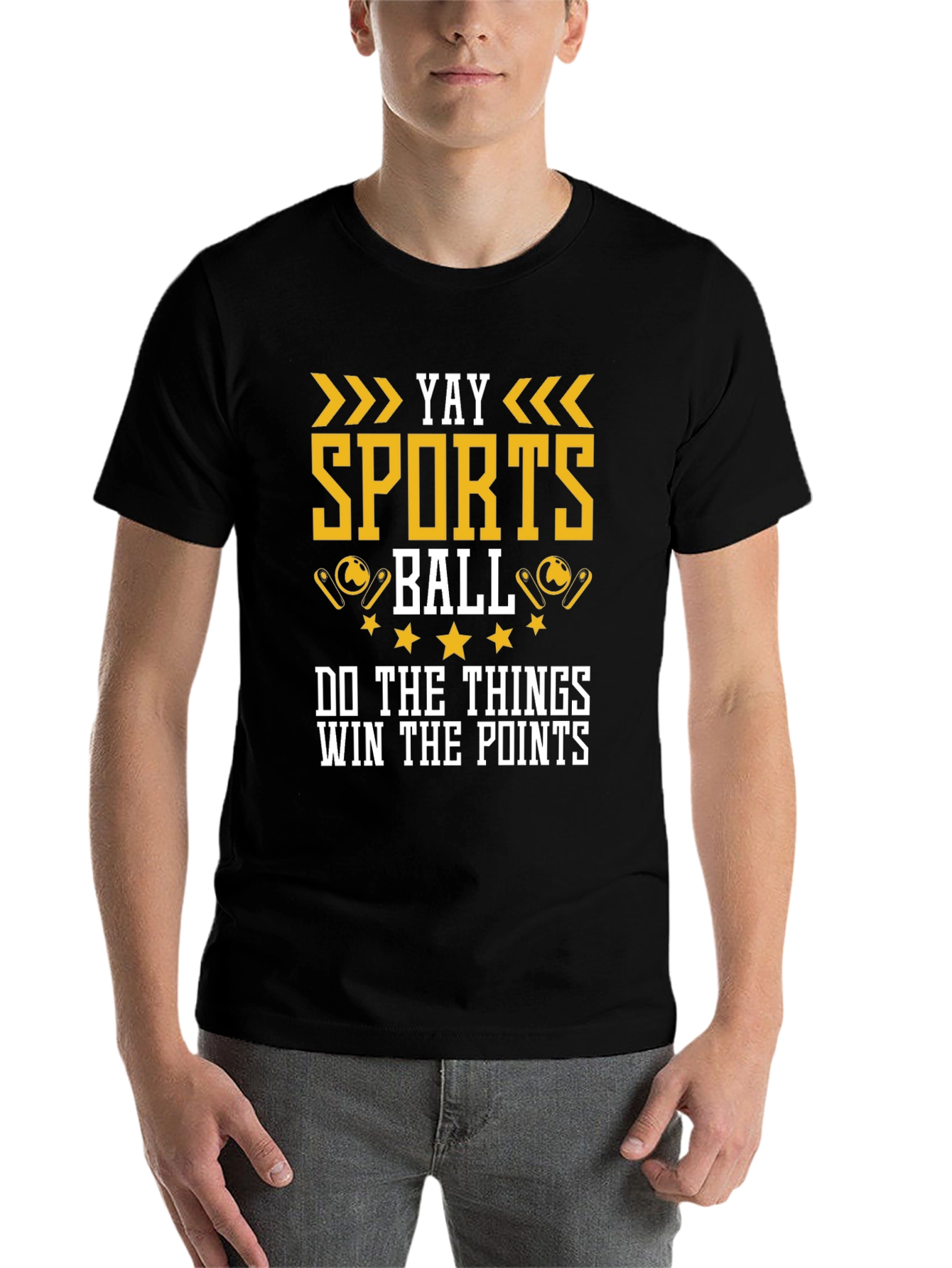 Black Yay Sports Ball Graphic T-Shirt view 7