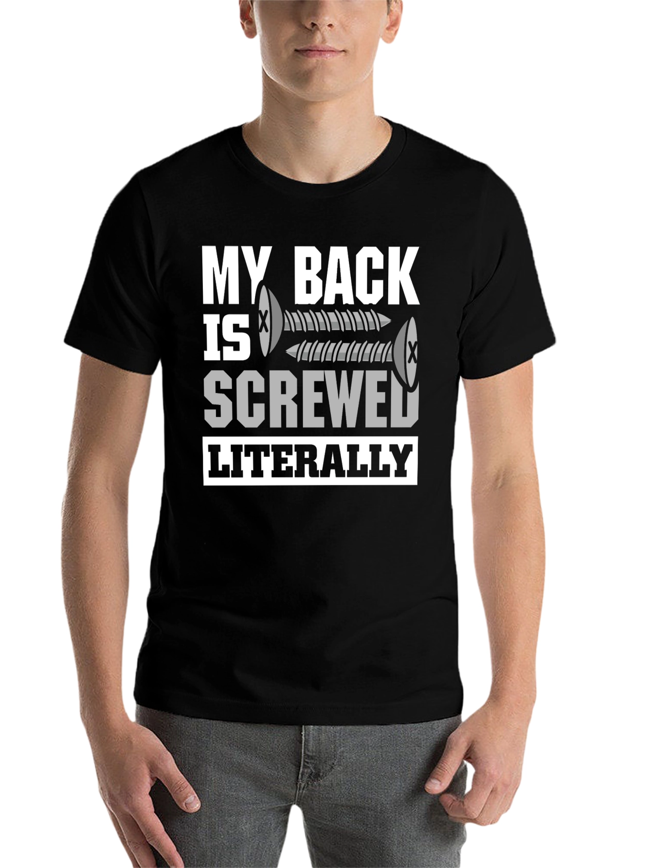 Black My Back is Screwed T-Shirt view 7