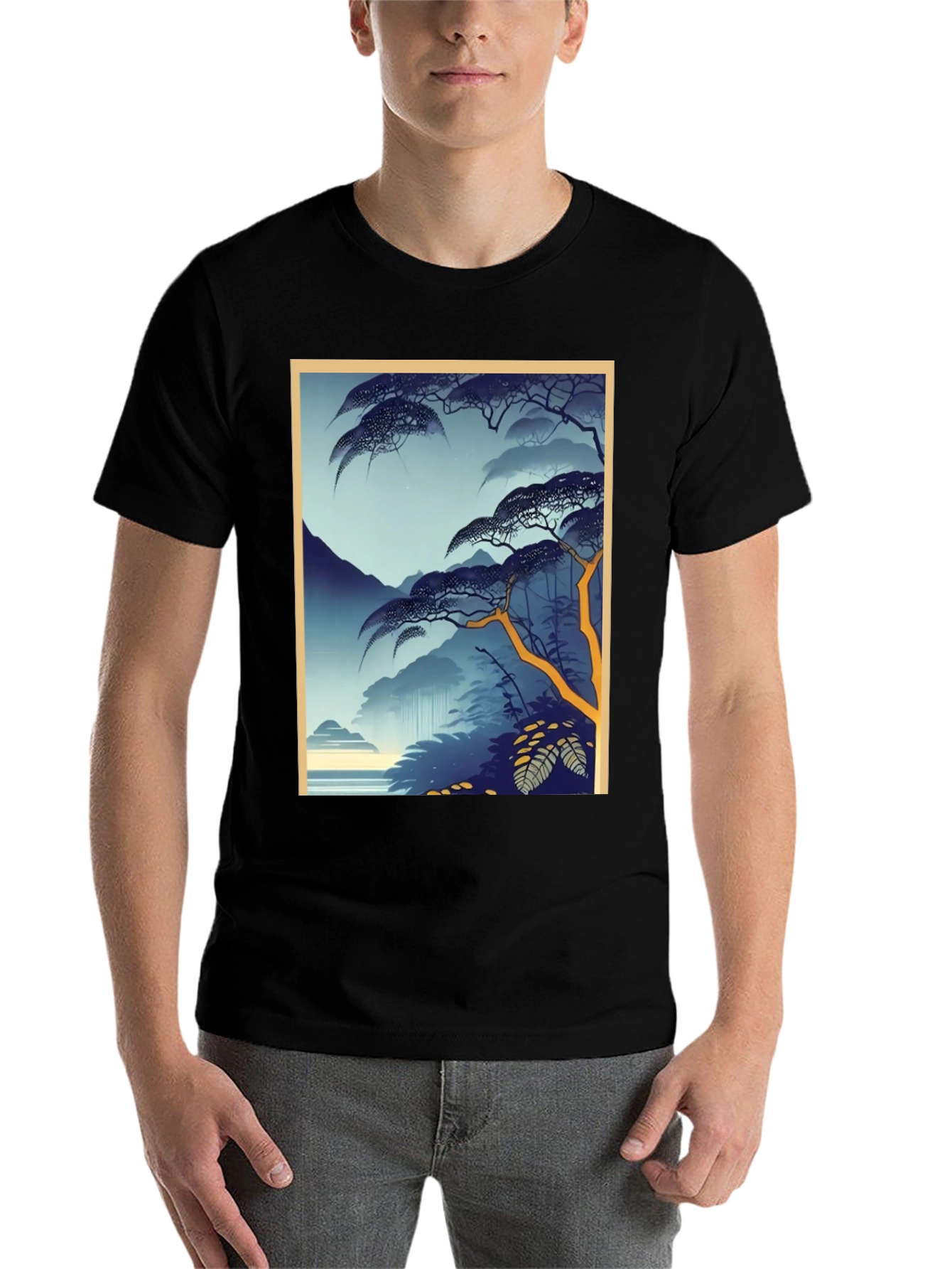 Black Nature Graphic Tee - Relaxed Fit view 7