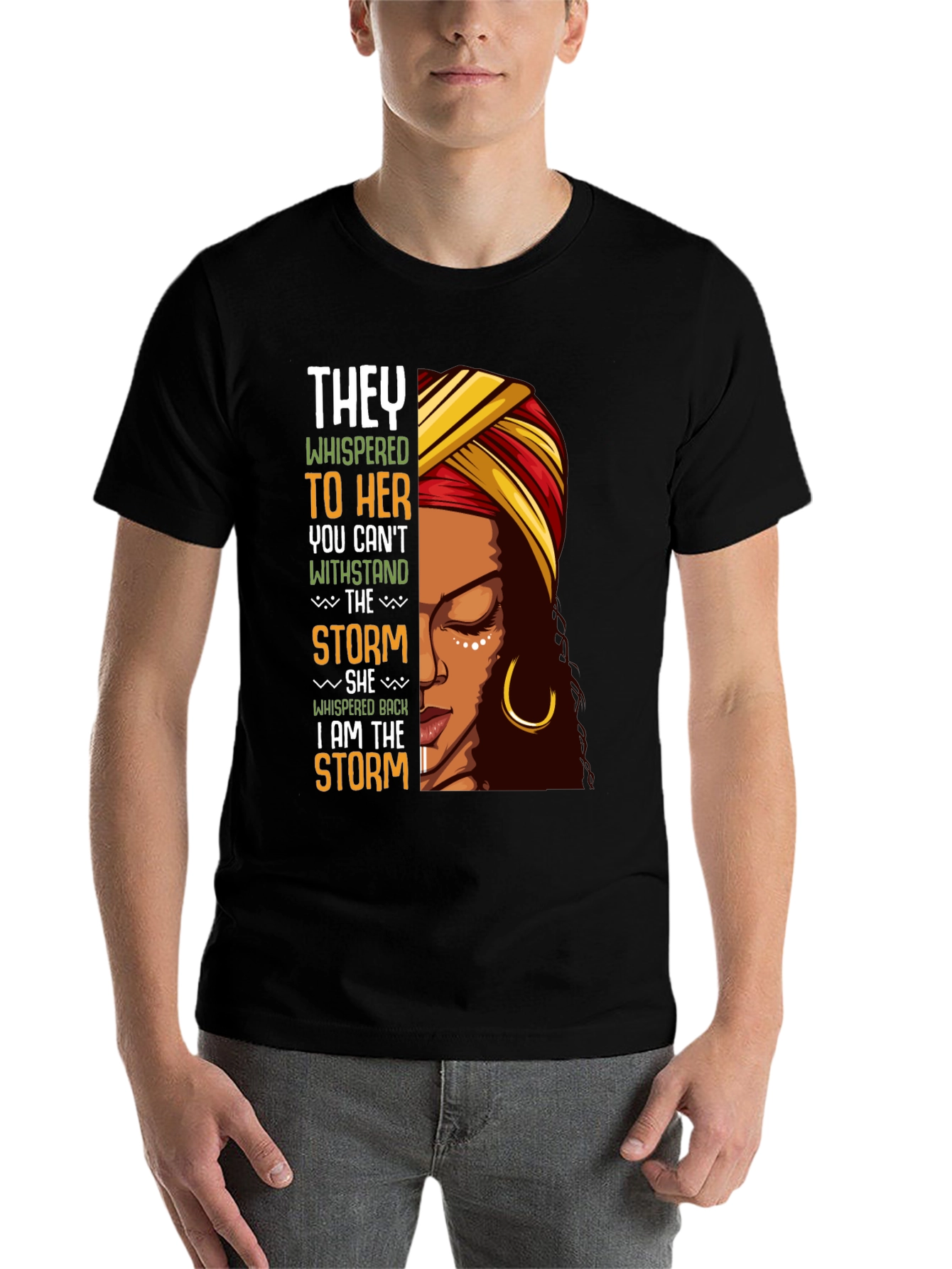 Black Empowered Woman T-Shirt "I Am The Storm" view 7